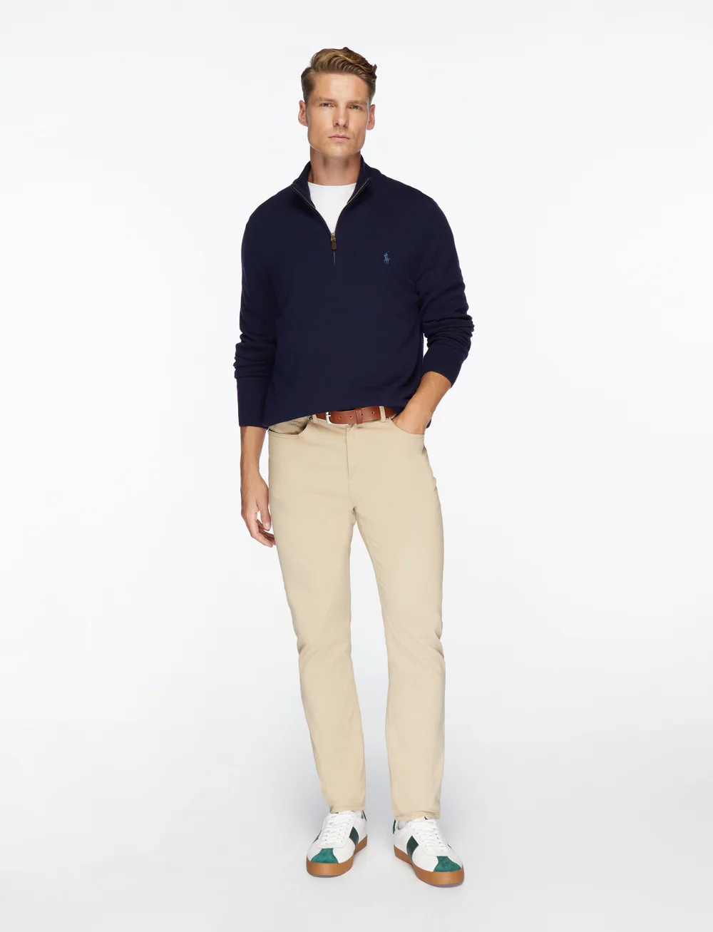 Polo Ralph Lauren - Wool Quarter-Zip Sweater - half zip - hunter navy - 3