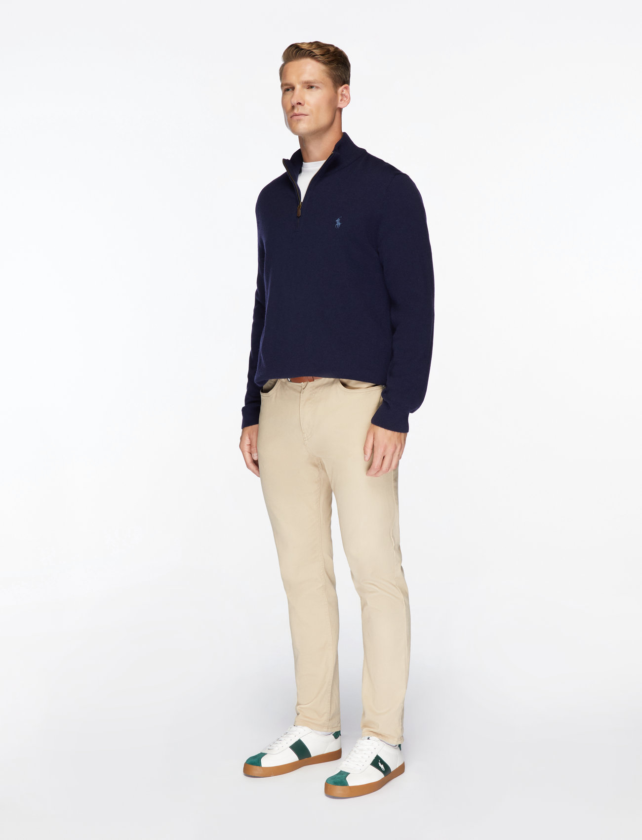 Polo Ralph Lauren - Wool Quarter-Zip Sweater - hálfrenndar peysur - hunter navy - 4