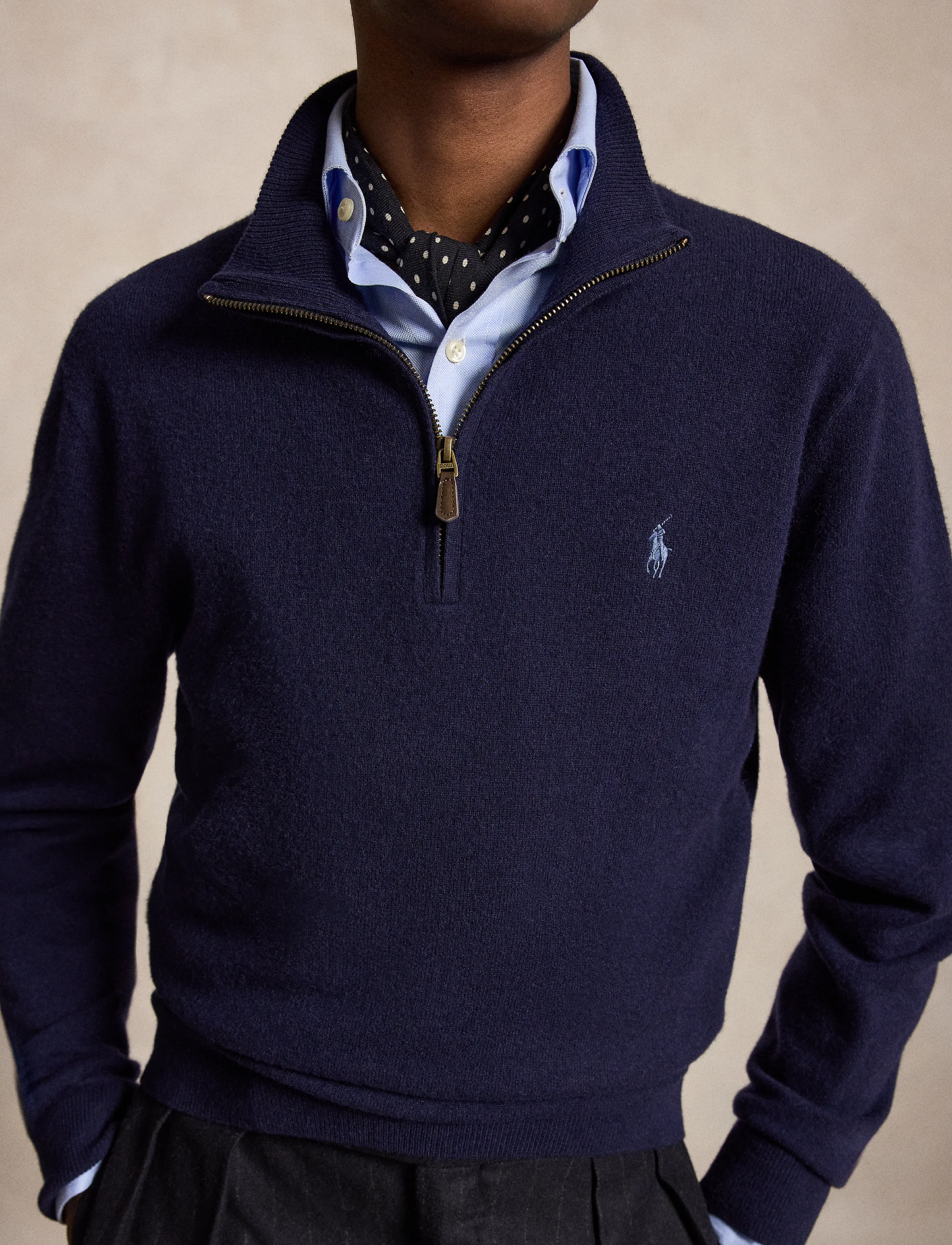 Polo Ralph Lauren - 2/27 MERINO RWS-LS HZ PP - half zip - hunter navy - 3