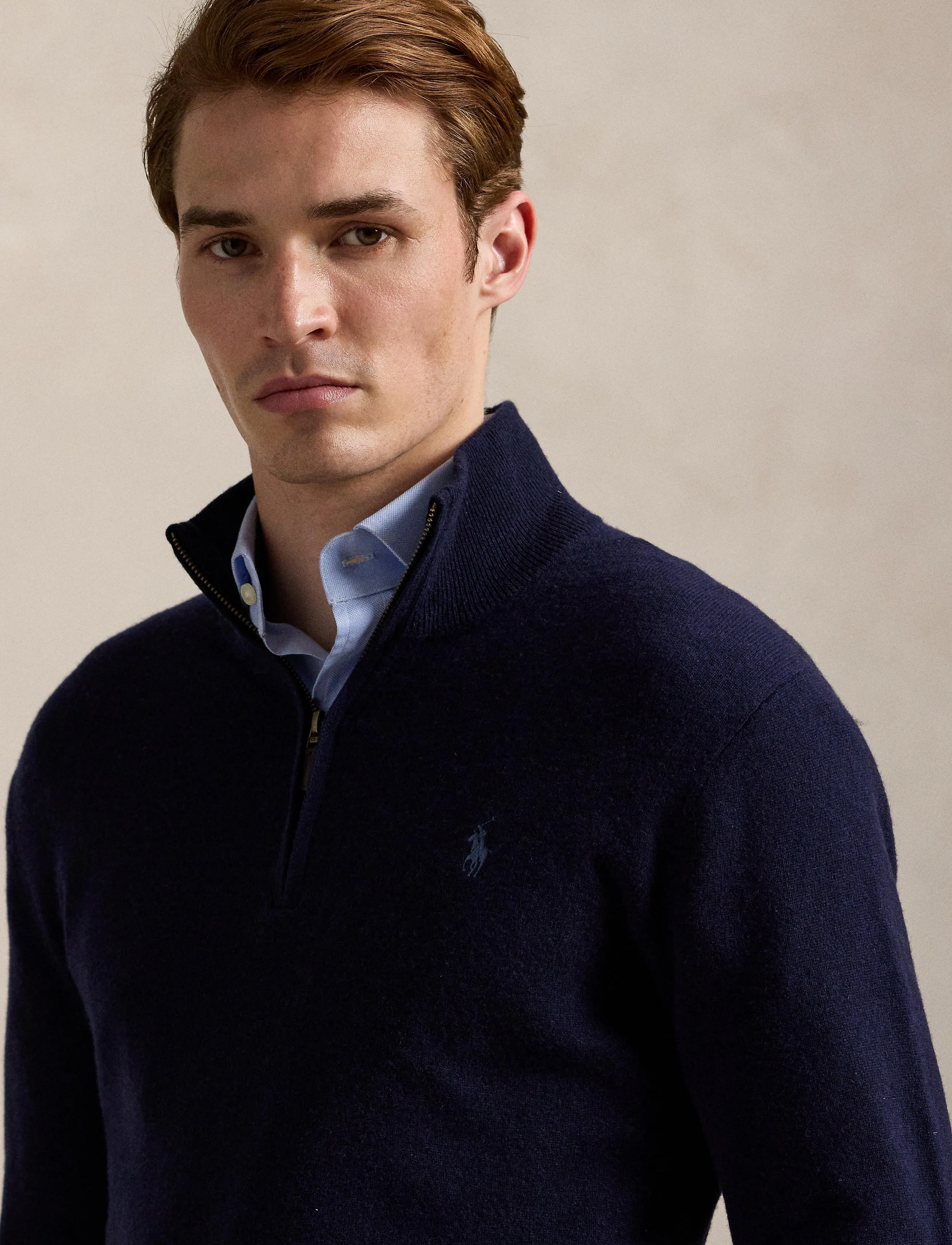 Polo Ralph Lauren - 2/27 MERINO RWS-LS HZ PP - half zip - hunter navy - 4