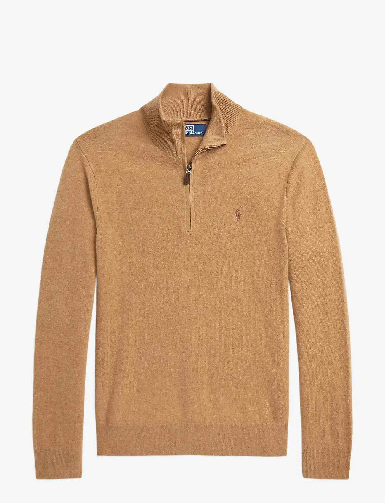 Polo Ralph Lauren - Wool Quarter-Zip Sweater - tõmblukk-kaelusega dressipluusid - latte brown heath - 1