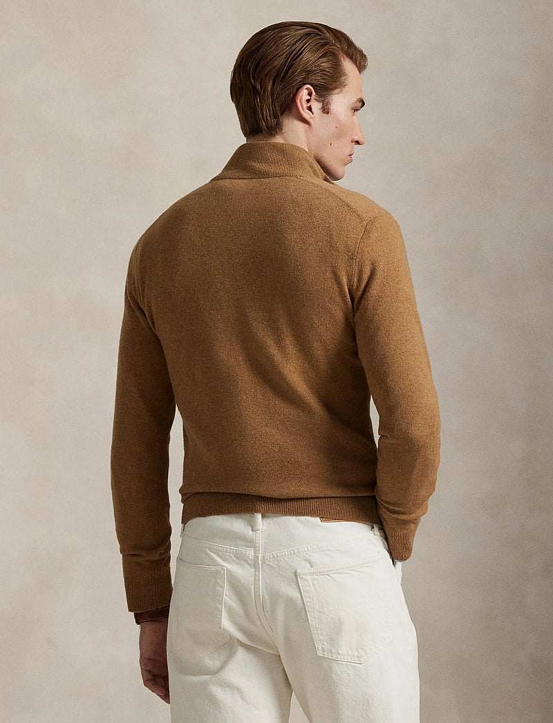 Polo Ralph Lauren - Wool Quarter-Zip Sweater - tõmblukk-kaelusega dressipluusid - latte brown heath - 2