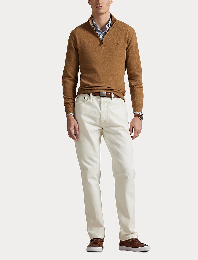 Polo Ralph Lauren - Wool Quarter-Zip Sweater - tõmblukk-kaelusega dressipluusid - latte brown heath - 4