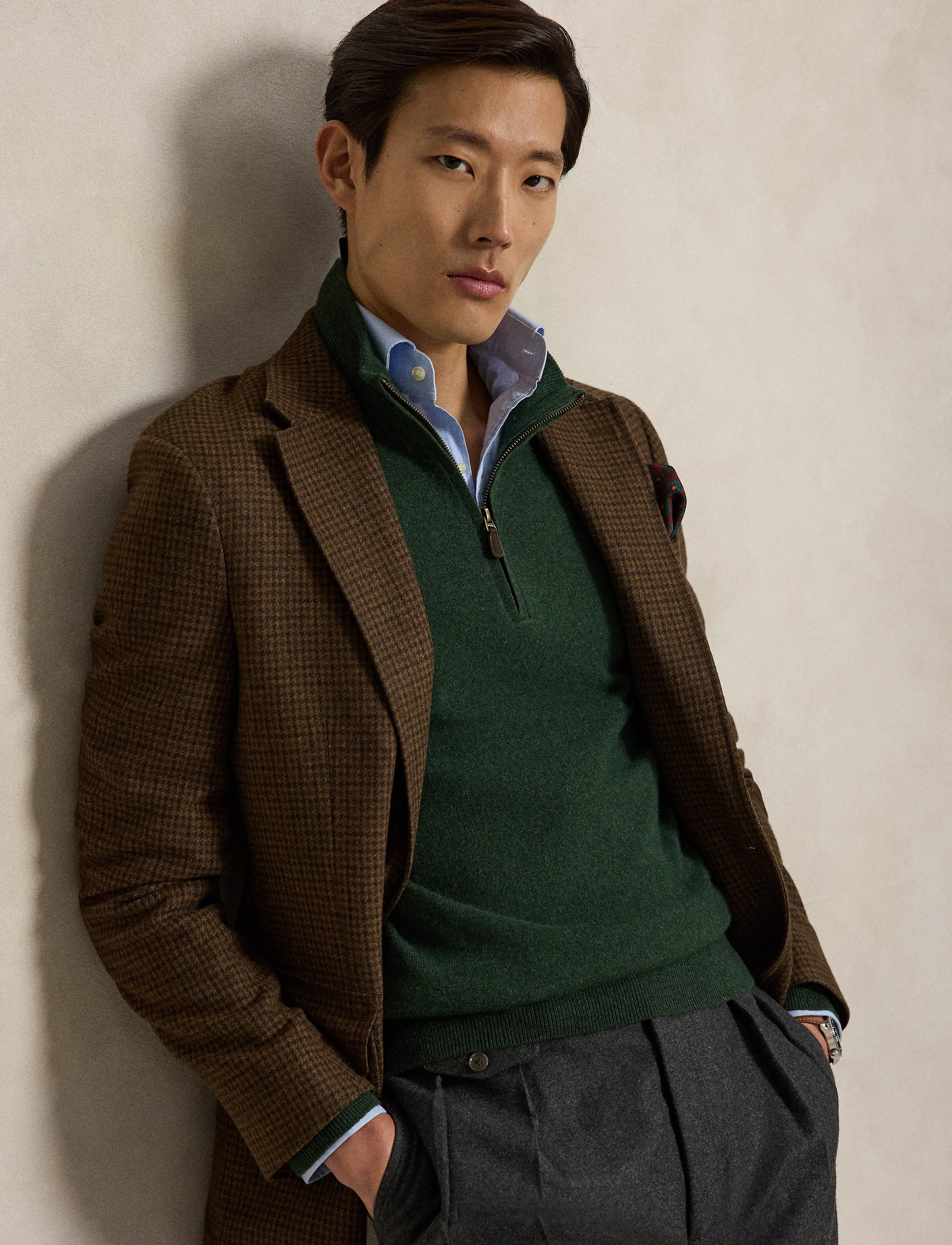 Polo Ralph Lauren - Wool Quarter-Zip Sweater - tõmblukk-kaelusega dressipluusid - lodgepole pine he - 3