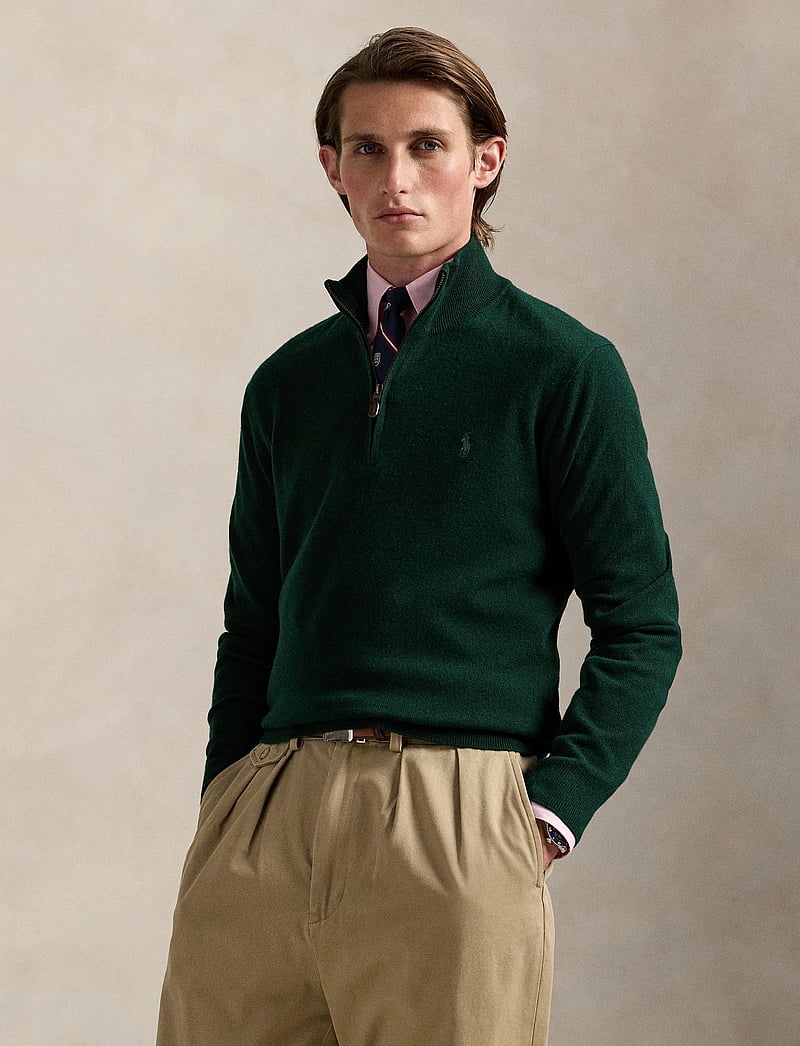 Polo Ralph Lauren - Wool Quarter-Zip Sweater - half zip jumpers - moss agate - 3