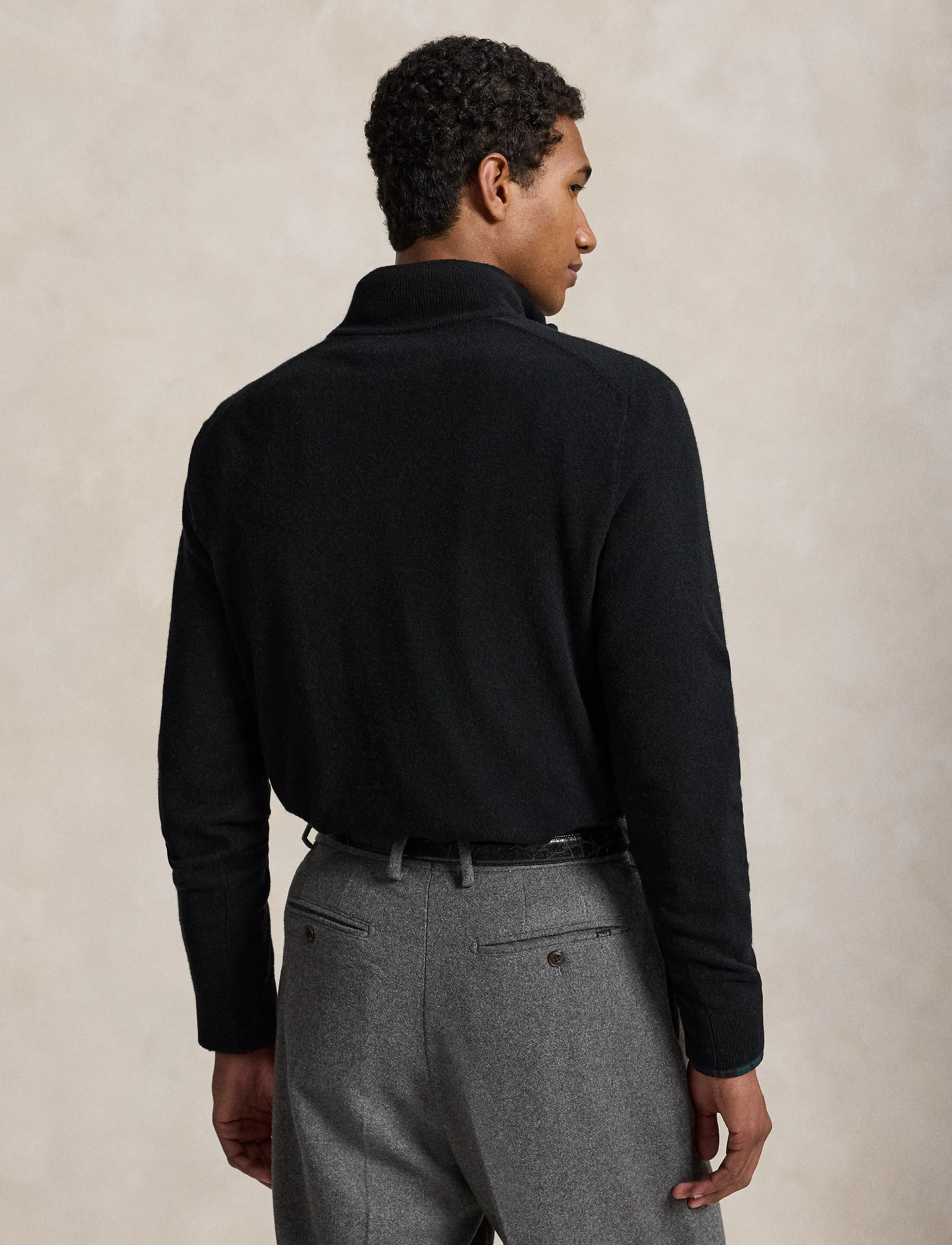 Polo Ralph Lauren - Wool Quarter-Zip Sweater - half zip-tröjor - polo black - 2