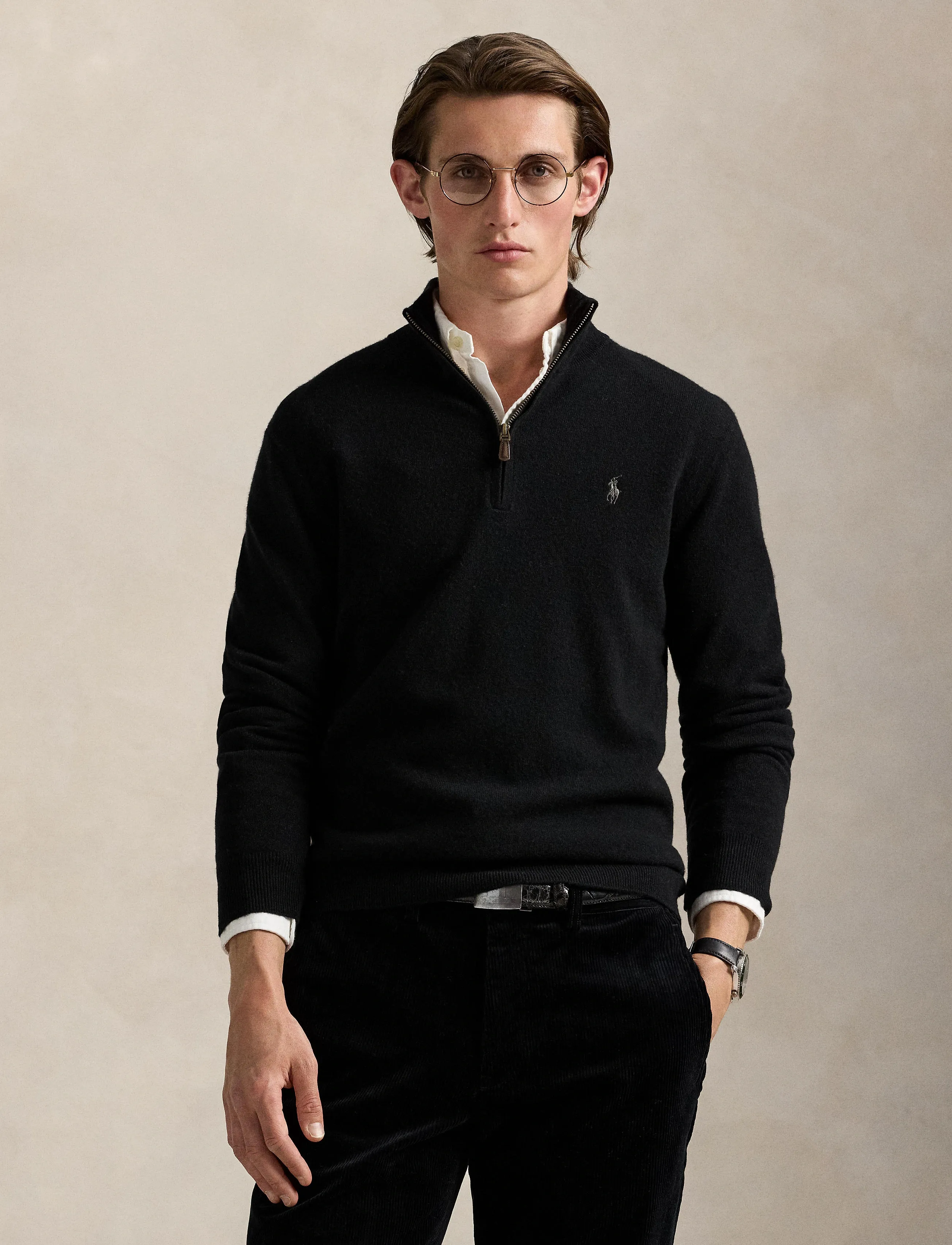 Polo Ralph Lauren Wool Quarter-Zip Sweater stickade tröjor herr – bild 3