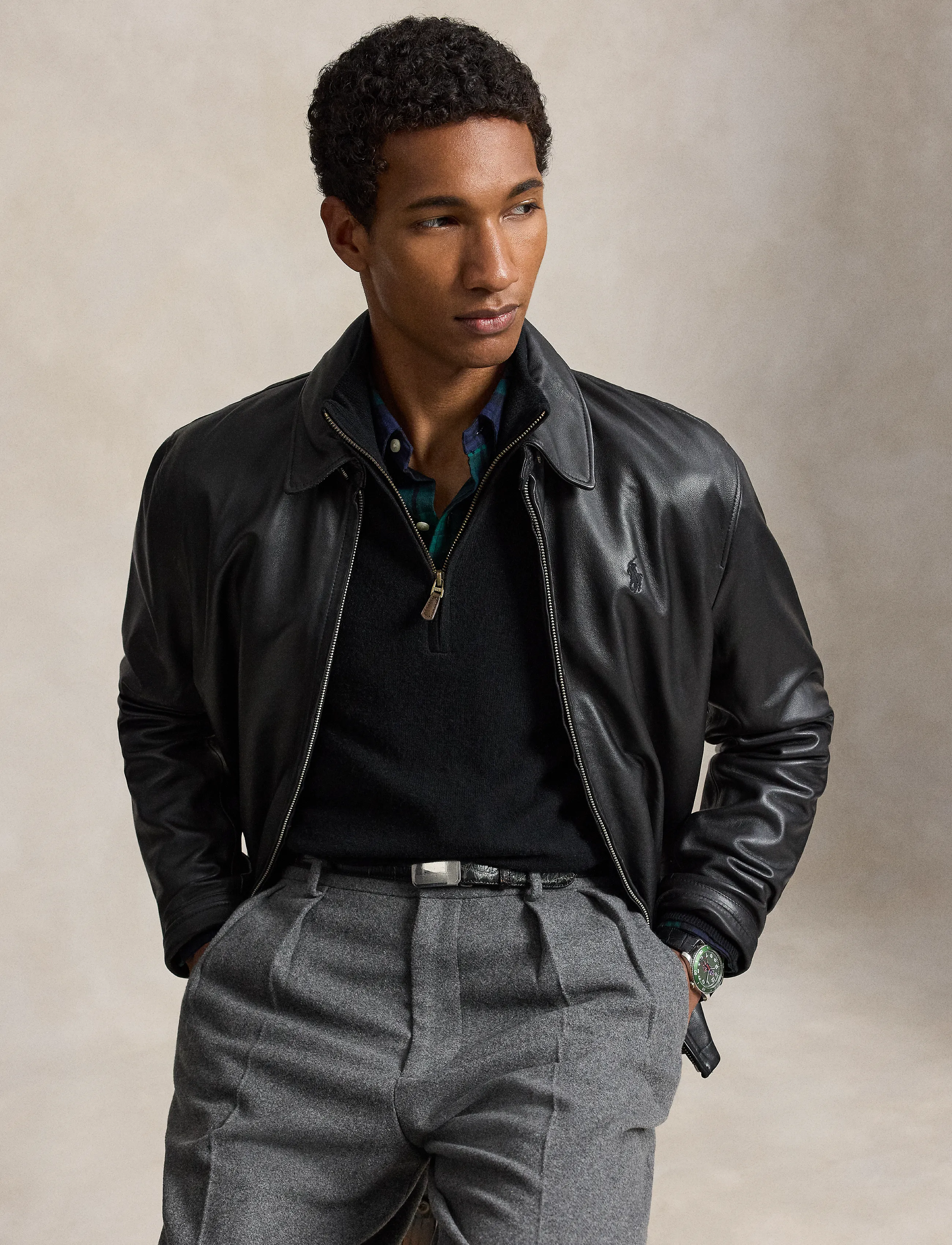 Polo Ralph Lauren - Wool Quarter-Zip Sweater - half zip-tröjor - polo black - 4
