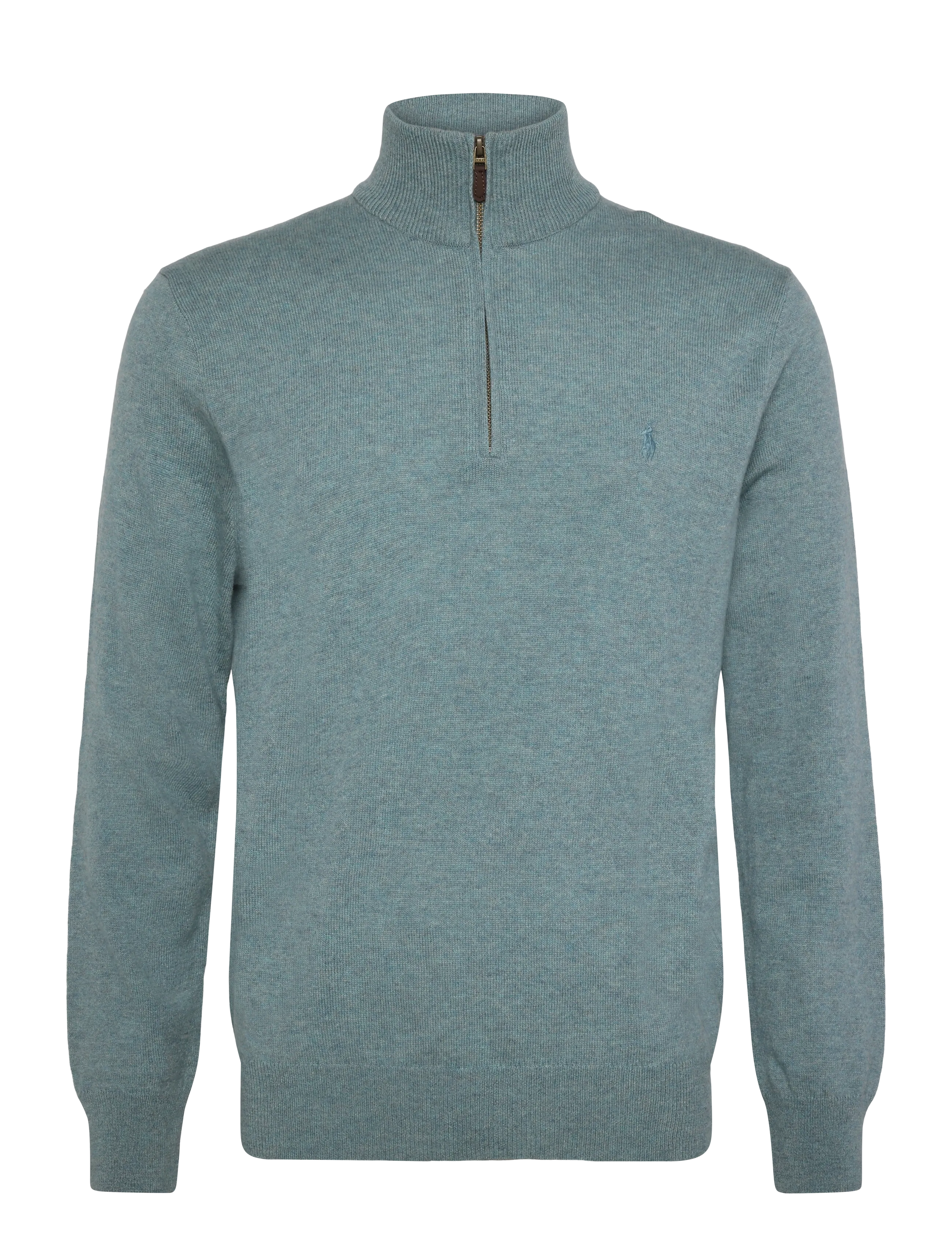 Polo Ralph Lauren Wool Quarter-Zip Sweater - Half zip jumpers - TURQUOISE JAY HEA / blue
