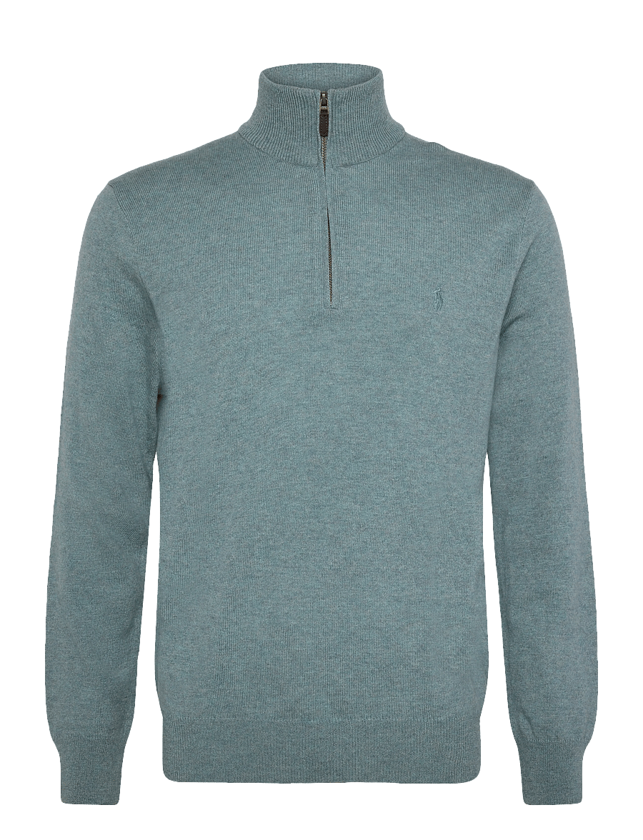 Polo Ralph Lauren - Wool Quarter-Zip Sweater - half zip jumpers - turquoise jay hea - 1