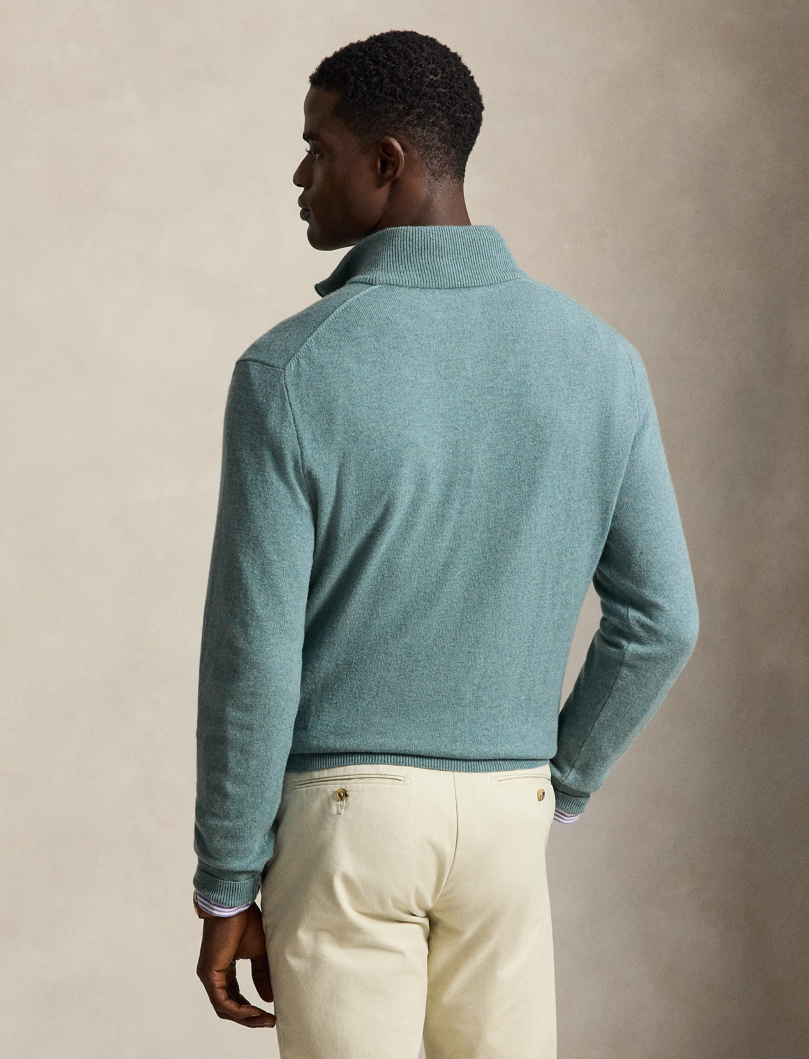 Polo Ralph Lauren - Wool Quarter-Zip Sweater - half zip jumpers - turquoise jay hea - 3