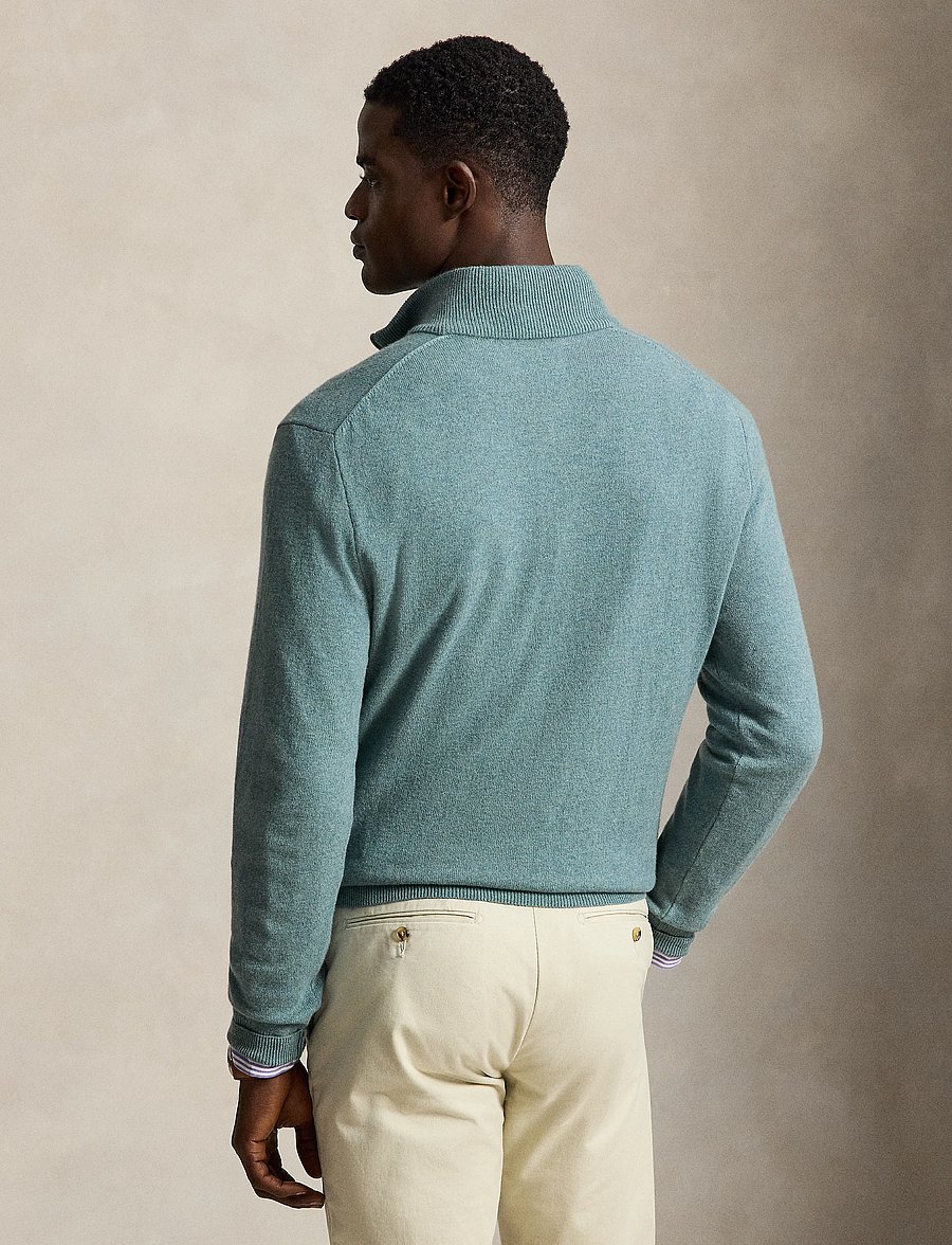 Polo Ralph Lauren - Wool Quarter-Zip Sweater - half zip jumpers - turquoise jay hea - 3