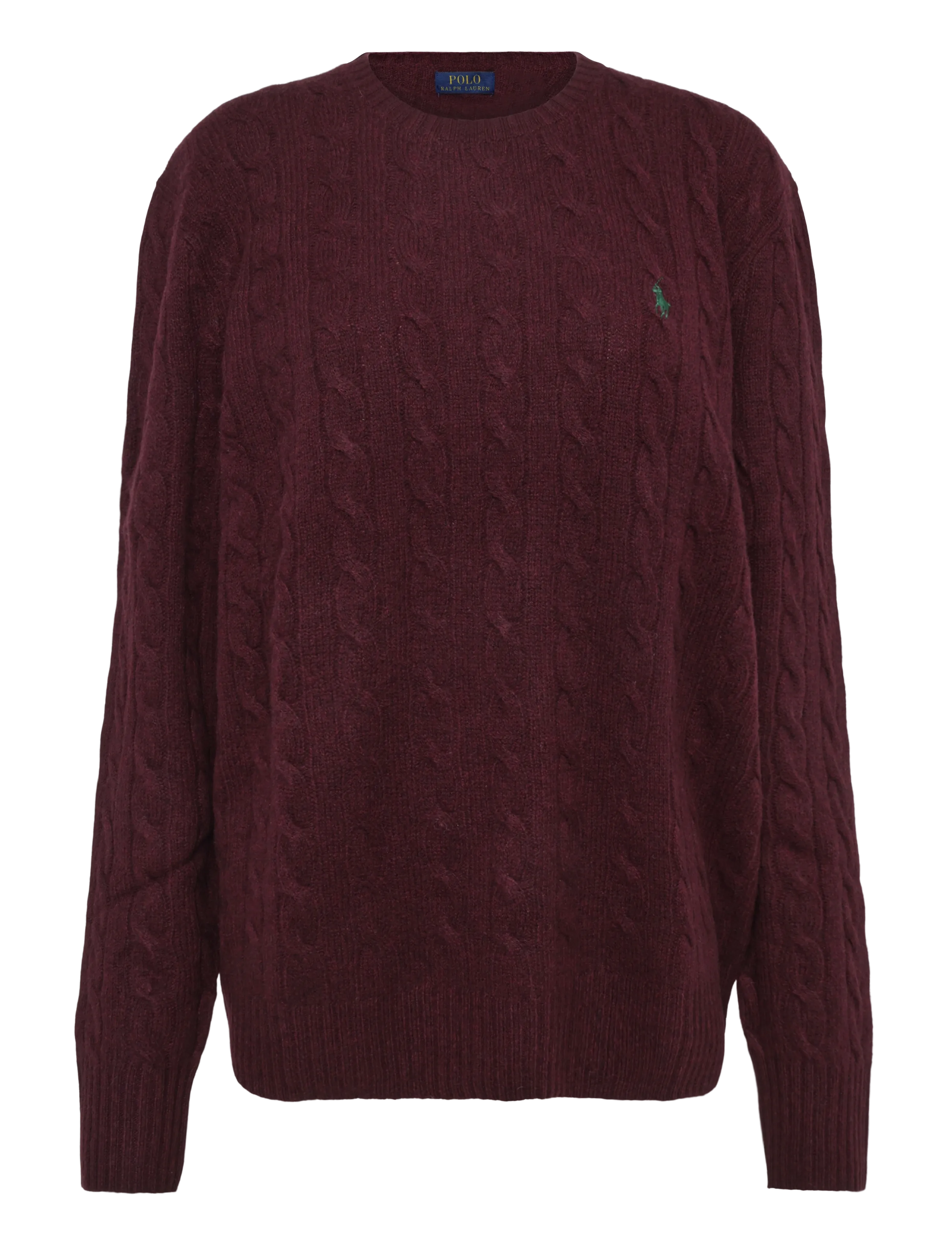 Polo Ralph Lauren Cable-Knit Wool-Cashmere Sweater - Rundhals - AGED WINE HEATHER / burgundy