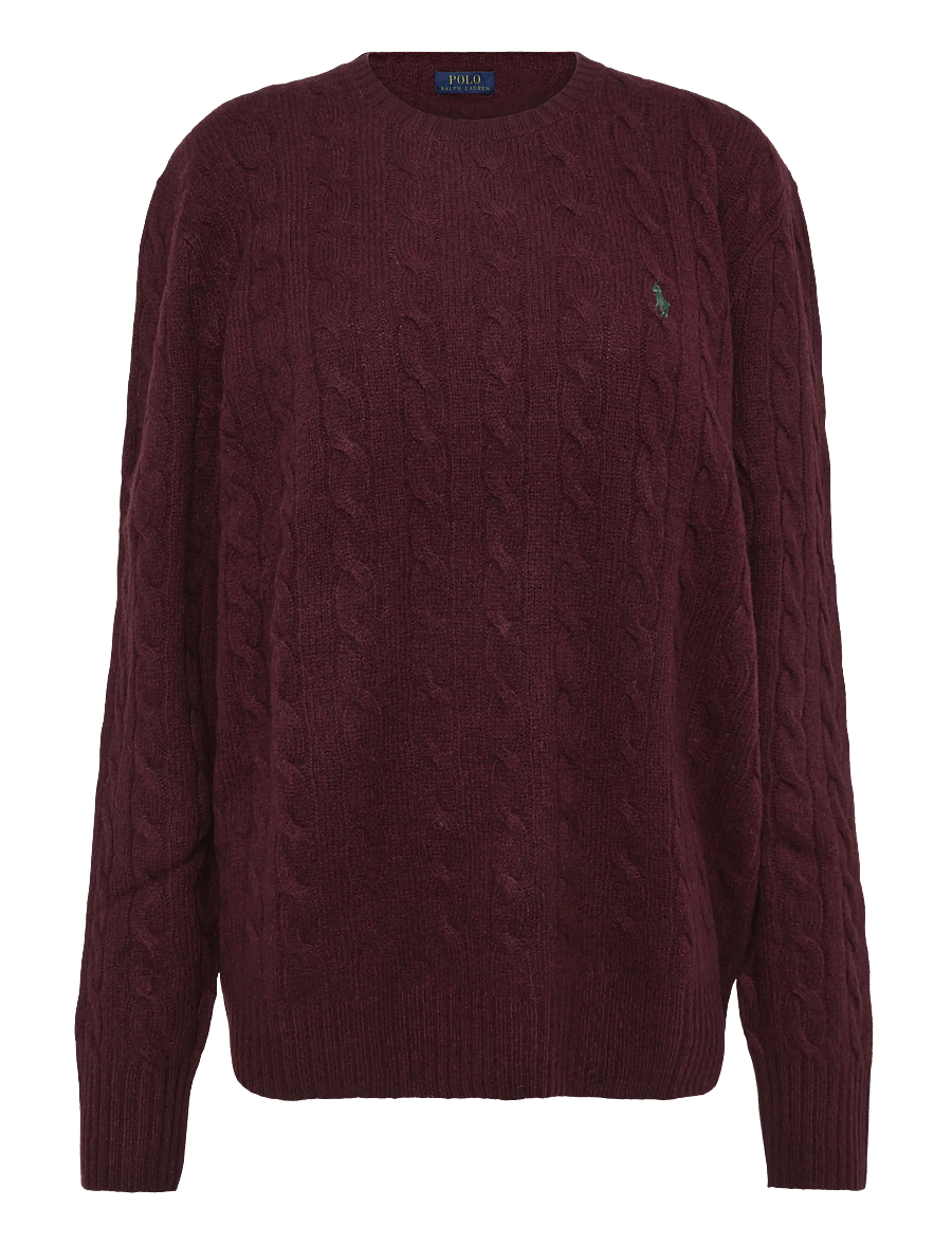 Polo Ralph Lauren - Cable-Knit Wool-Cashmere Sweater - rundhals - aged wine heather - 1