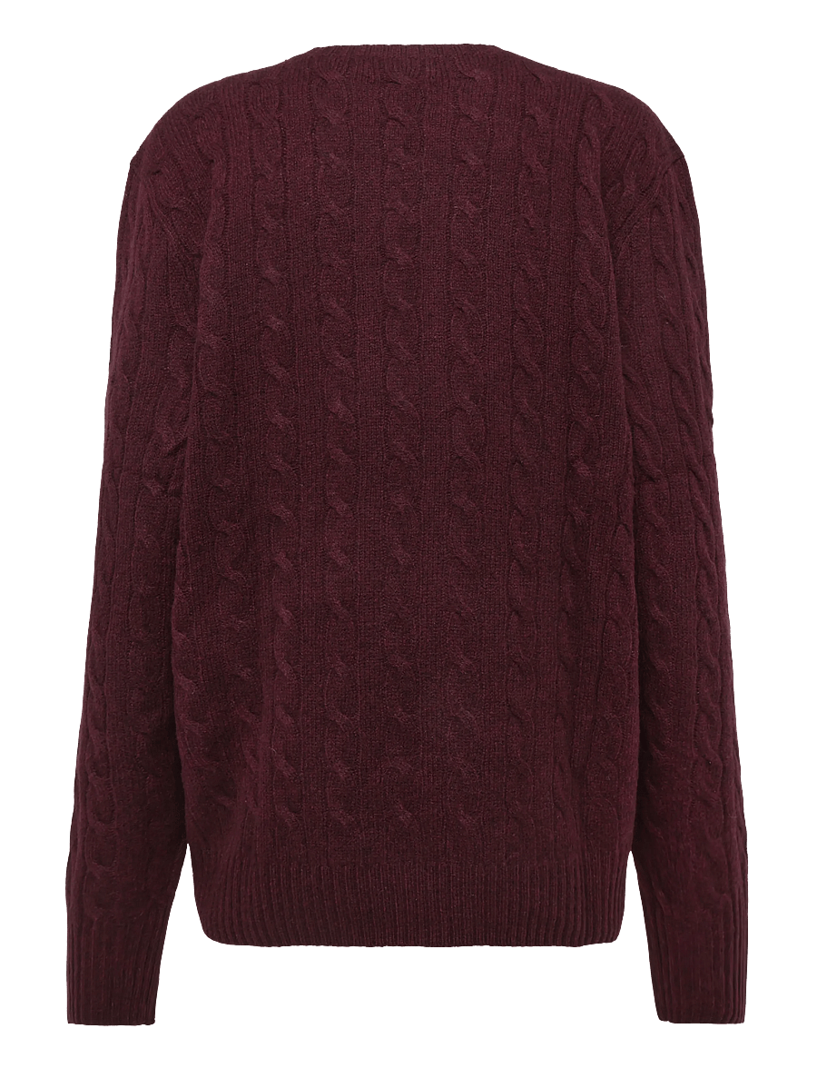 Polo Ralph Lauren - Cable-Knit Wool-Cashmere Sweater - rundhals - aged wine heather - 2