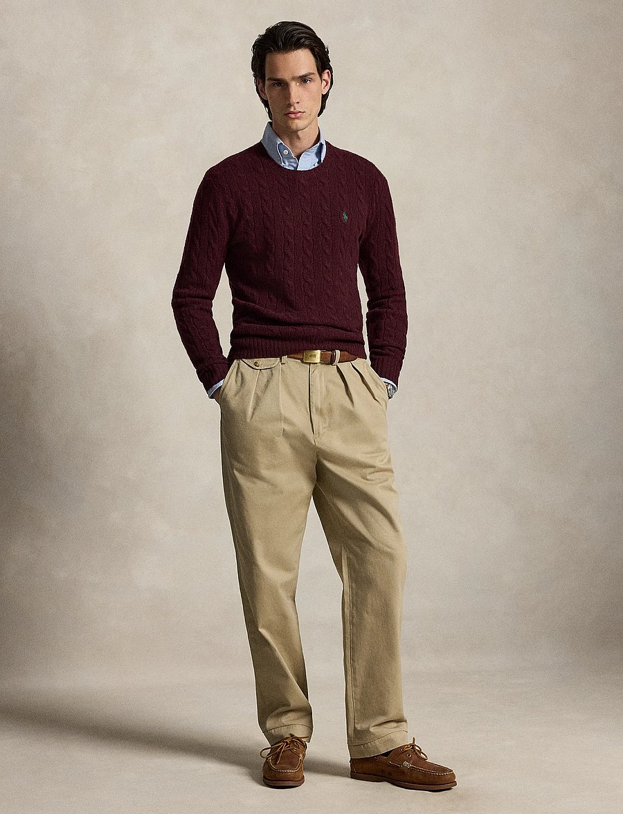Polo Ralph Lauren - Cable-Knit Wool-Cashmere Sweater - rundhals - aged wine heather - 5