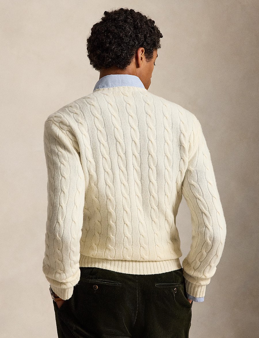Polo Ralph Lauren - Cable-Knit Wool-Cashmere Sweater - round necks - andover cream - 2