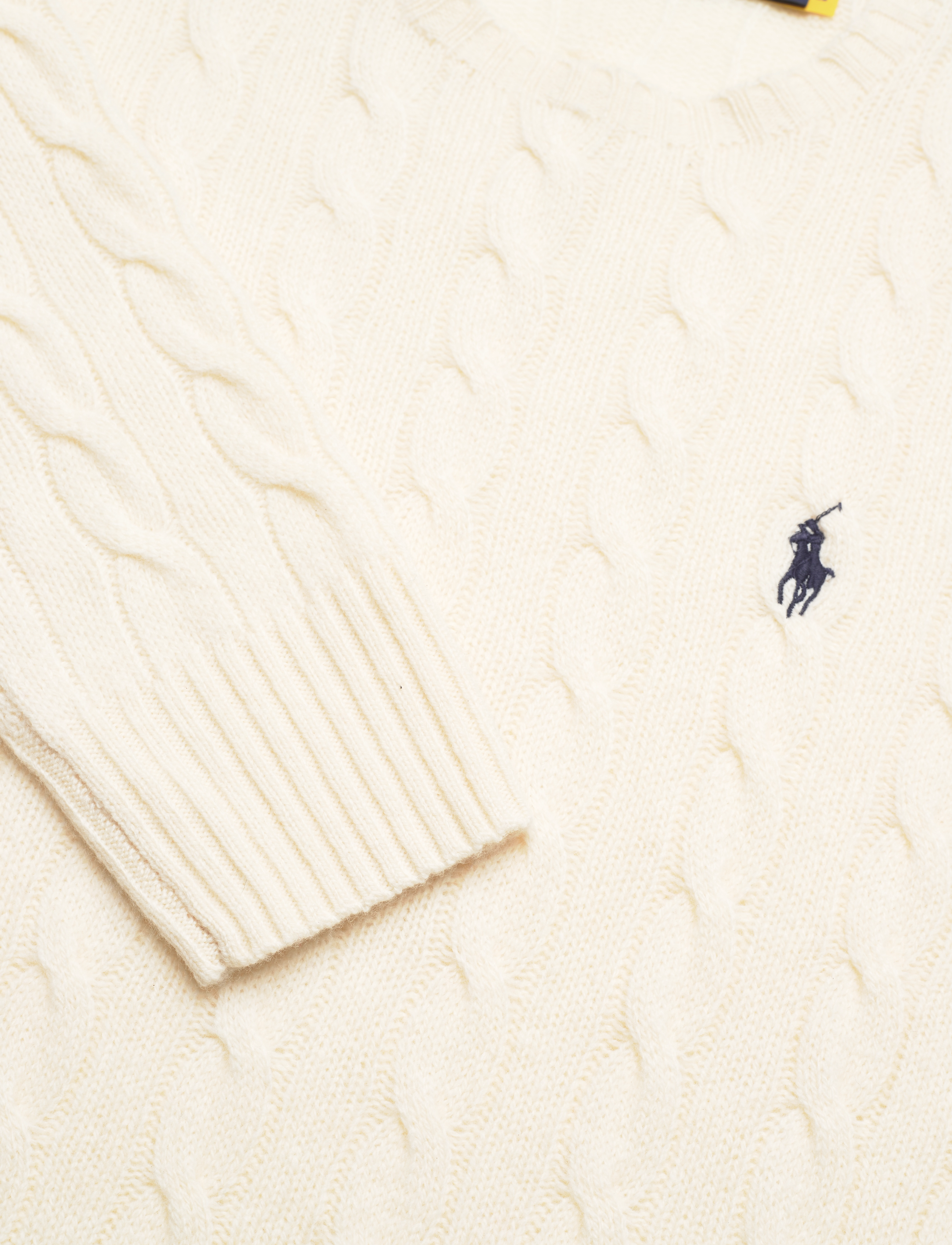 Polo Ralph Lauren - Cable-Knit Wool-Cashmere Sweater - round necks - andover cream - 5