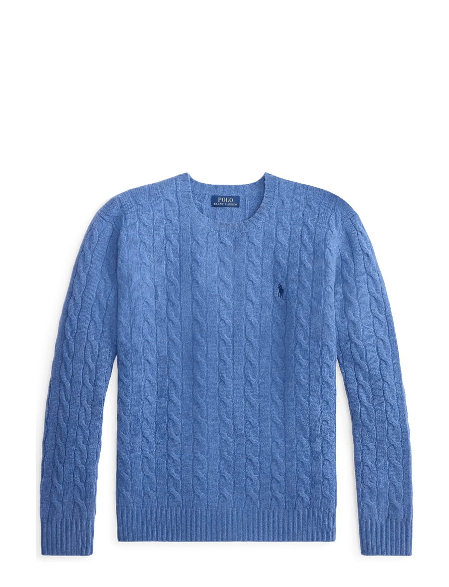 Polo Ralph Lauren - Cable-Knit Wool-Cashmere Sweater - round necks - blue borage heath - 1