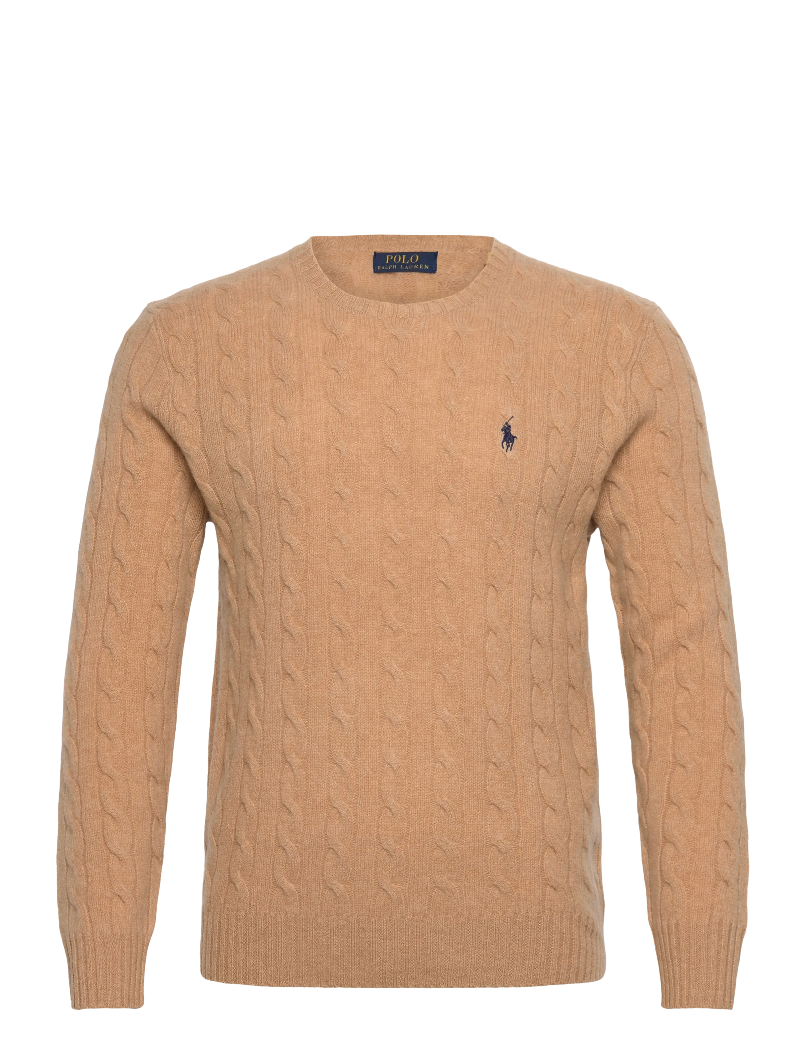 Cable-Knit Wool-Cashmere Sweater - CAMEL MELANGE