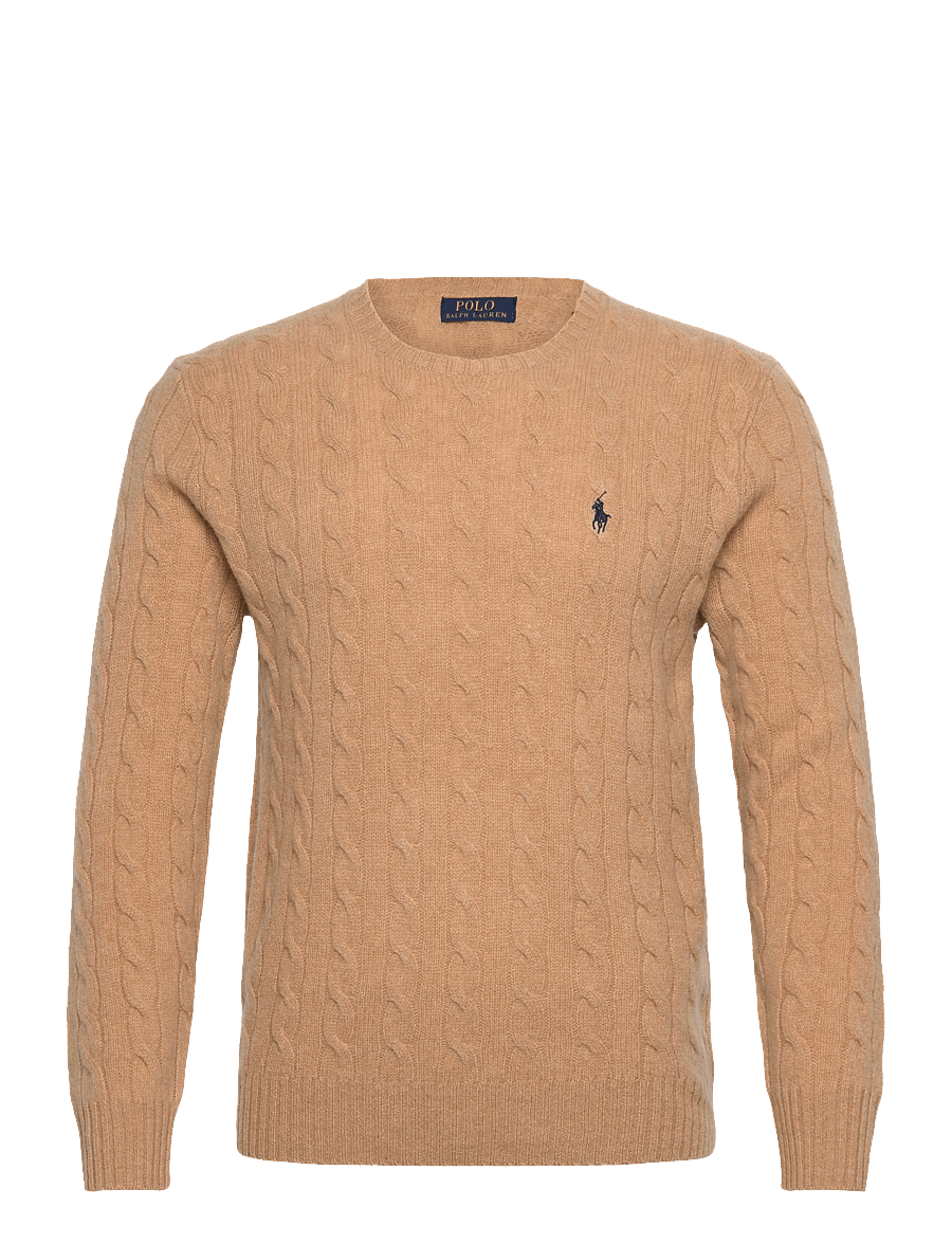 Polo Ralph Lauren - Cable-Knit Wool-Cashmere Sweater - round necks - camel melange - 0