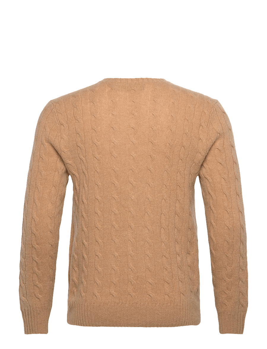Polo Ralph Lauren - Cable-Knit Wool-Cashmere Sweater - round necks - camel melange - 1