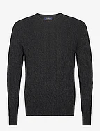 Cable-Knit Wool-Cashmere Sweater - DARK GRANITE HTHR