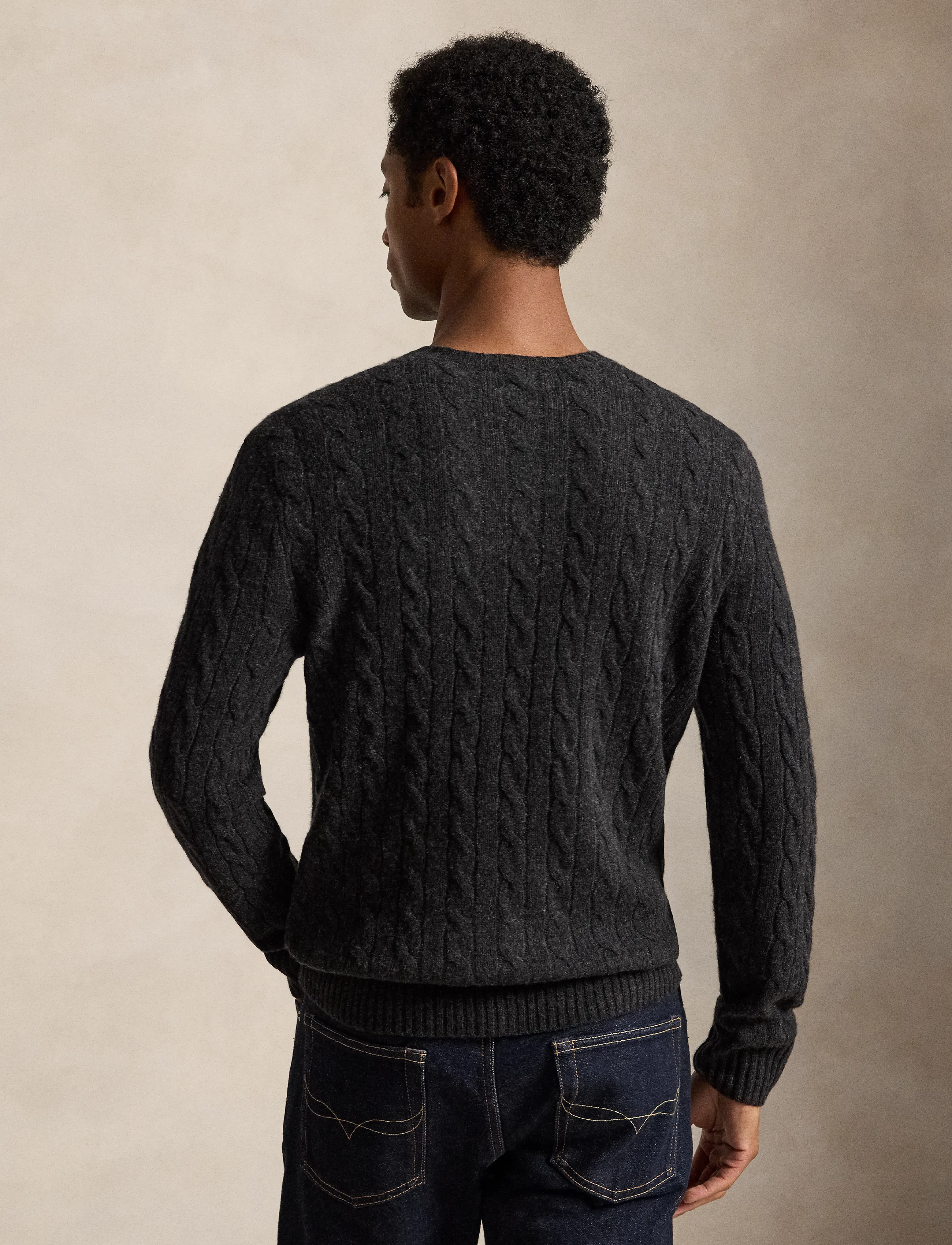 Polo Ralph Lauren - Cable-Knit Wool-Cashmere Sweater - rundhals - dark granite hthr - 3