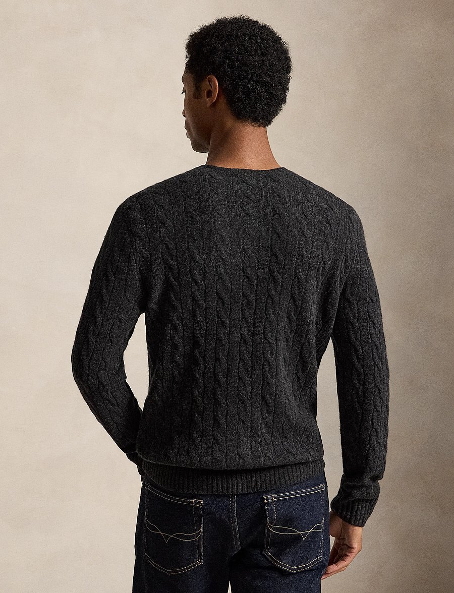 Polo Ralph Lauren - Cable-Knit Wool-Cashmere Sweater - rundhals - dark granite hthr - 3