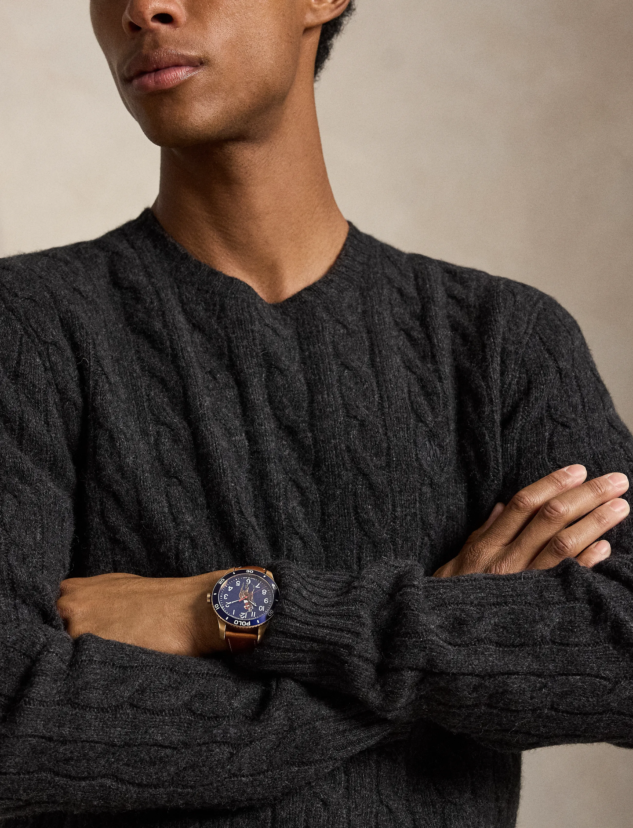 Polo Ralph Lauren - Cable-Knit Wool-Cashmere Sweater - rundhals - dark granite hthr - 4