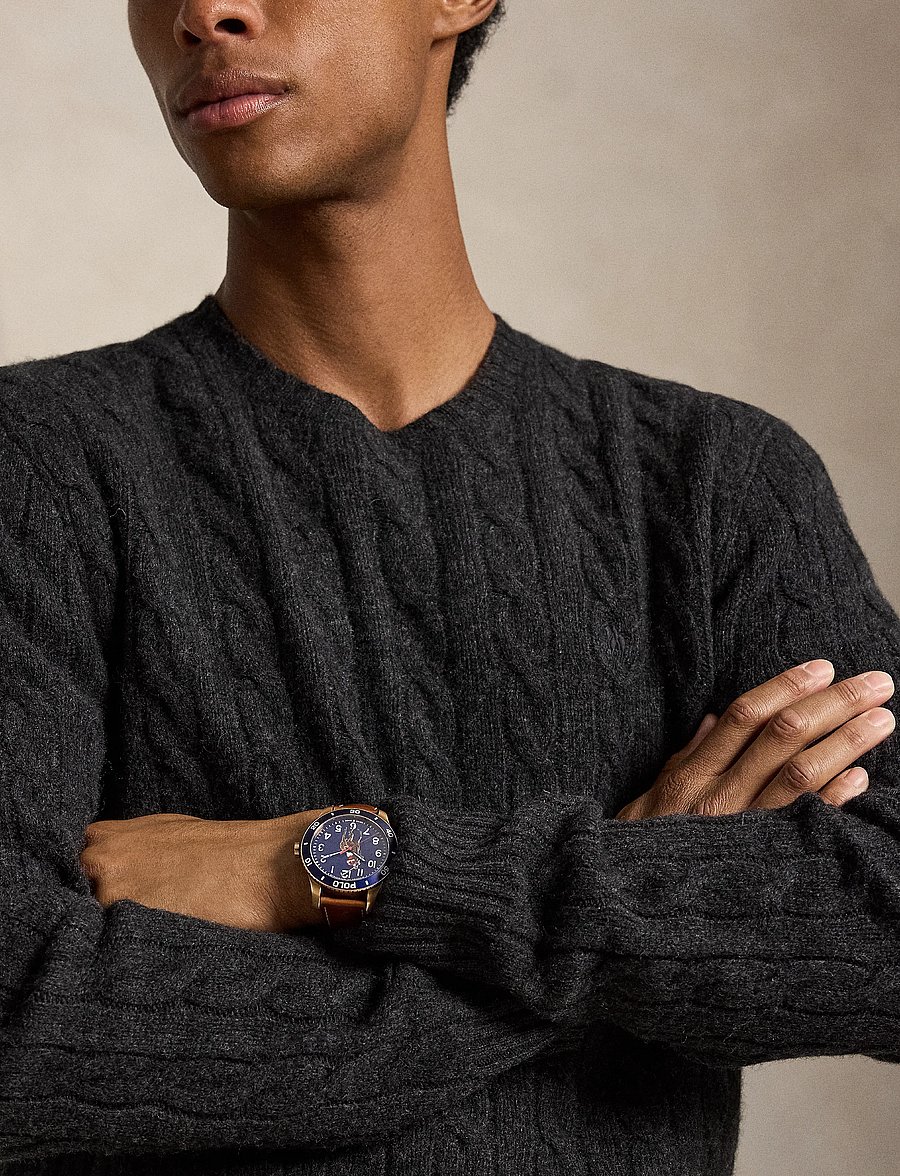 Polo Ralph Lauren - Cable-Knit Wool-Cashmere Sweater - rundhals - dark granite hthr - 4