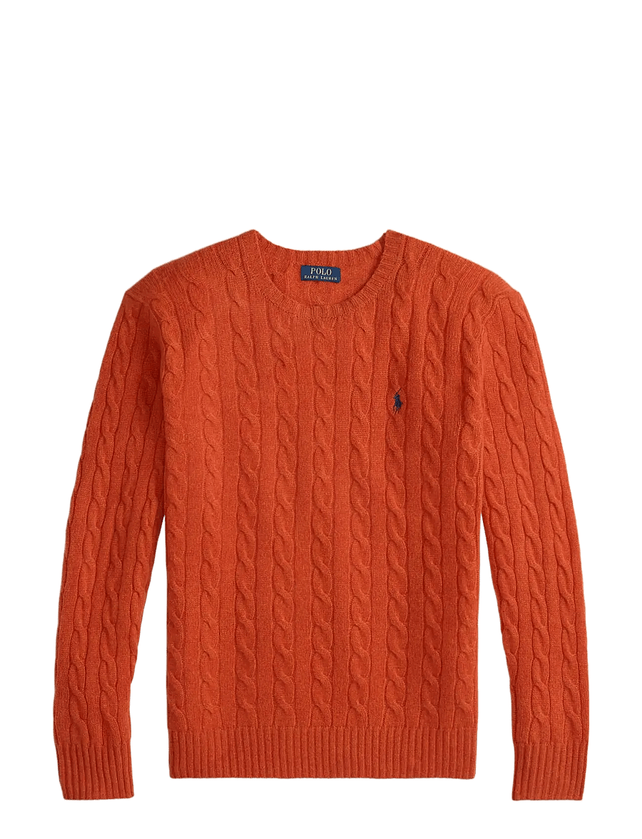 Polo Ralph Lauren - Cable-Knit Wool-Cashmere Sweater - dark jaffa orange - 1