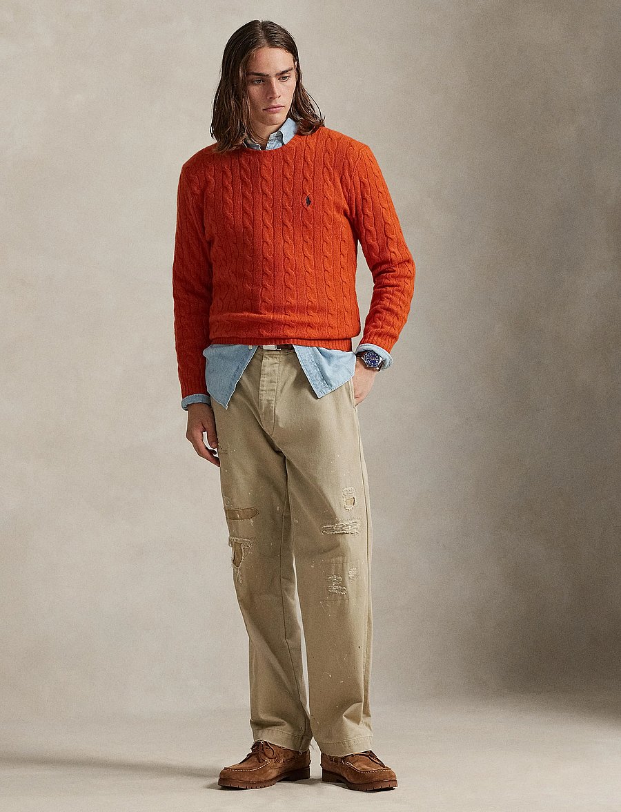 Polo Ralph Lauren - Cable-Knit Wool-Cashmere Sweater - dark jaffa orange - 0
