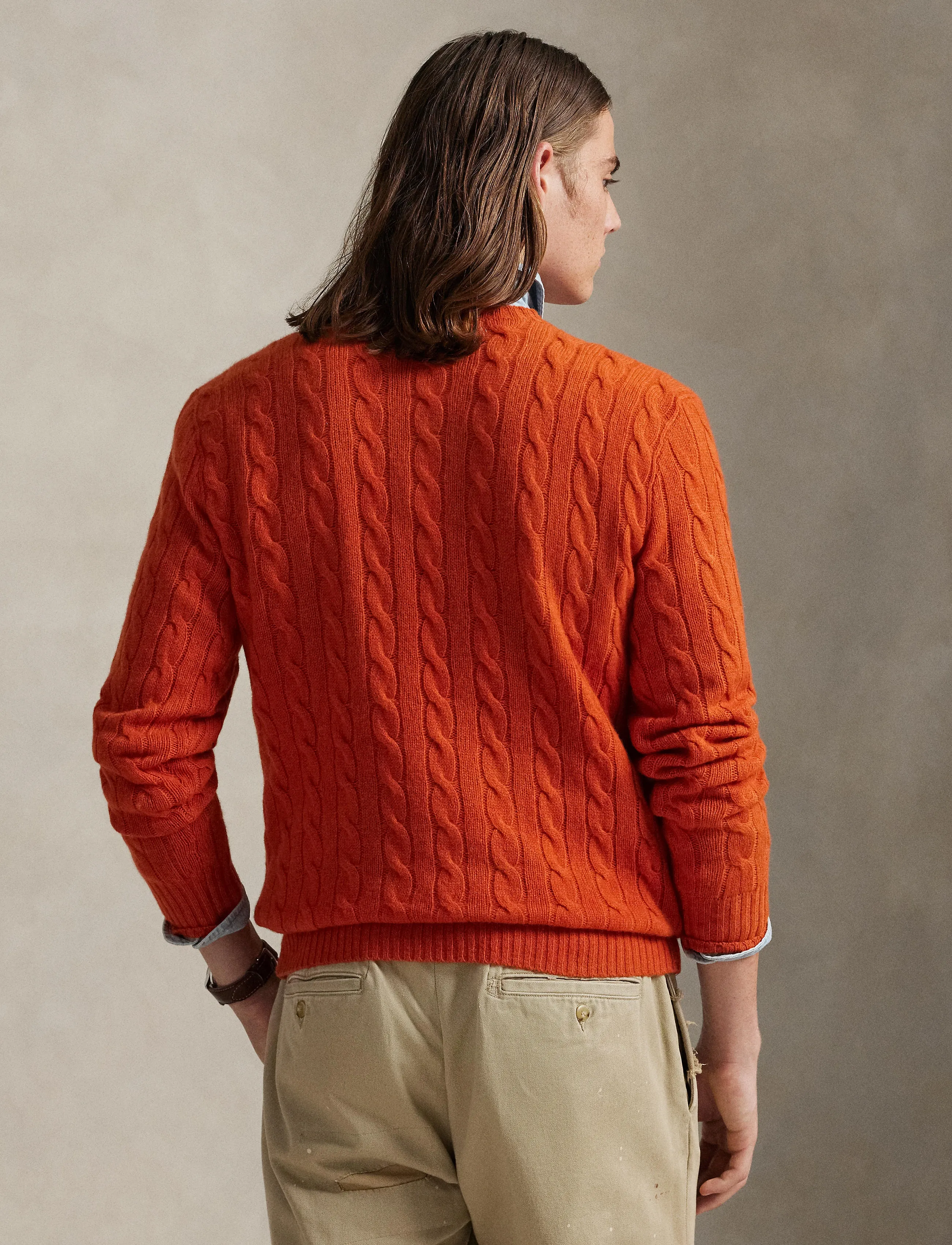Polo Ralph Lauren - Cable-Knit Wool-Cashmere Sweater - dark jaffa orange - 2