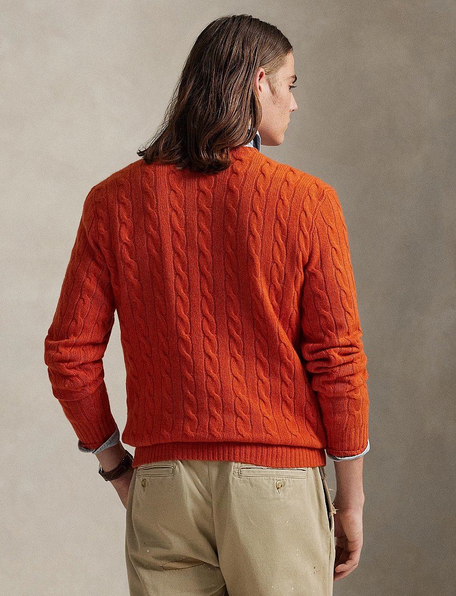 Polo Ralph Lauren - Cable-Knit Wool-Cashmere Sweater - dark jaffa orange - 2