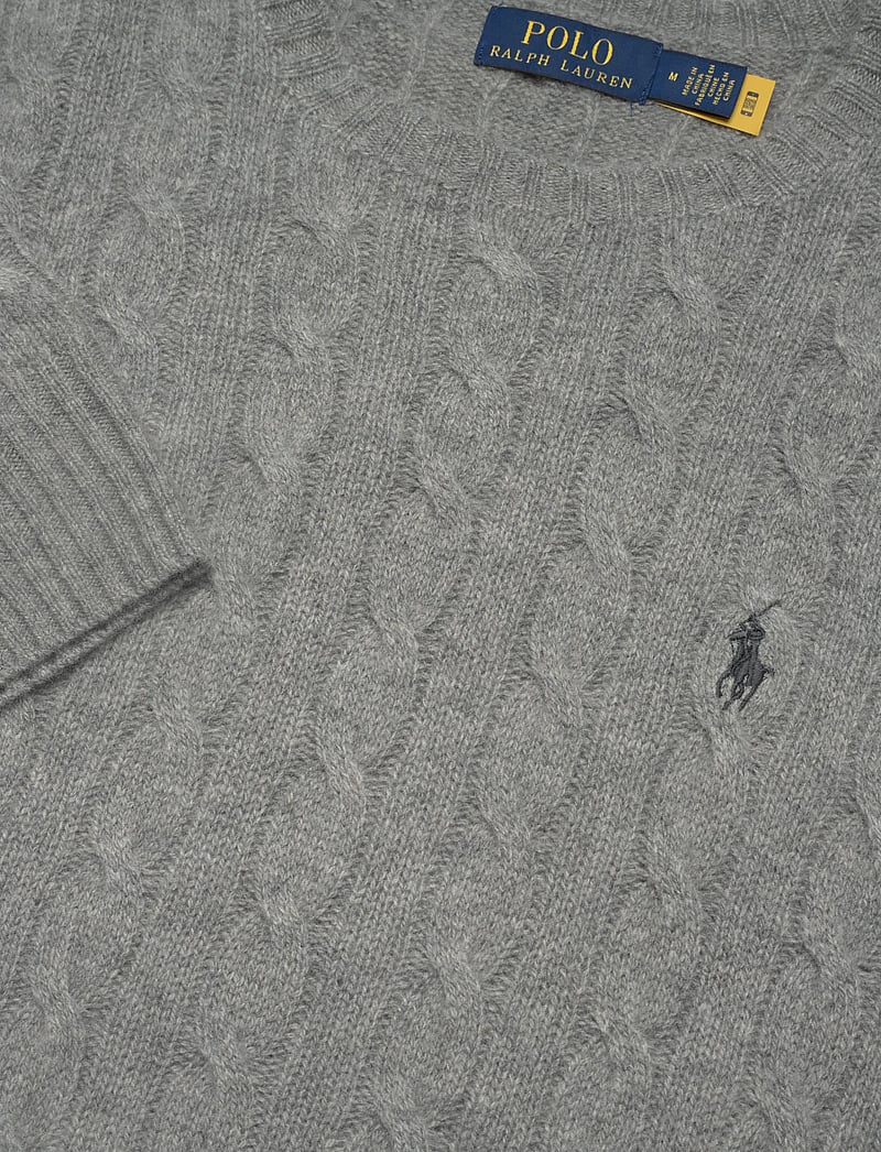 Polo Ralph Lauren - Cable-Knit Wool-Cashmere Sweater - knitted round necks - fawn grey heather - 2