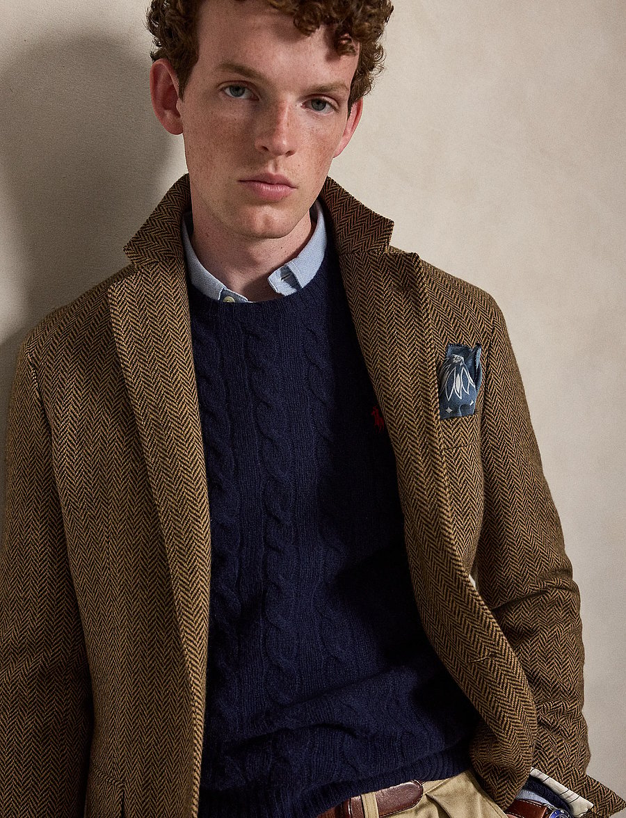 Polo Ralph Lauren - Cable-Knit Wool-Cashmere Sweater - round necks - hunter navy - 4