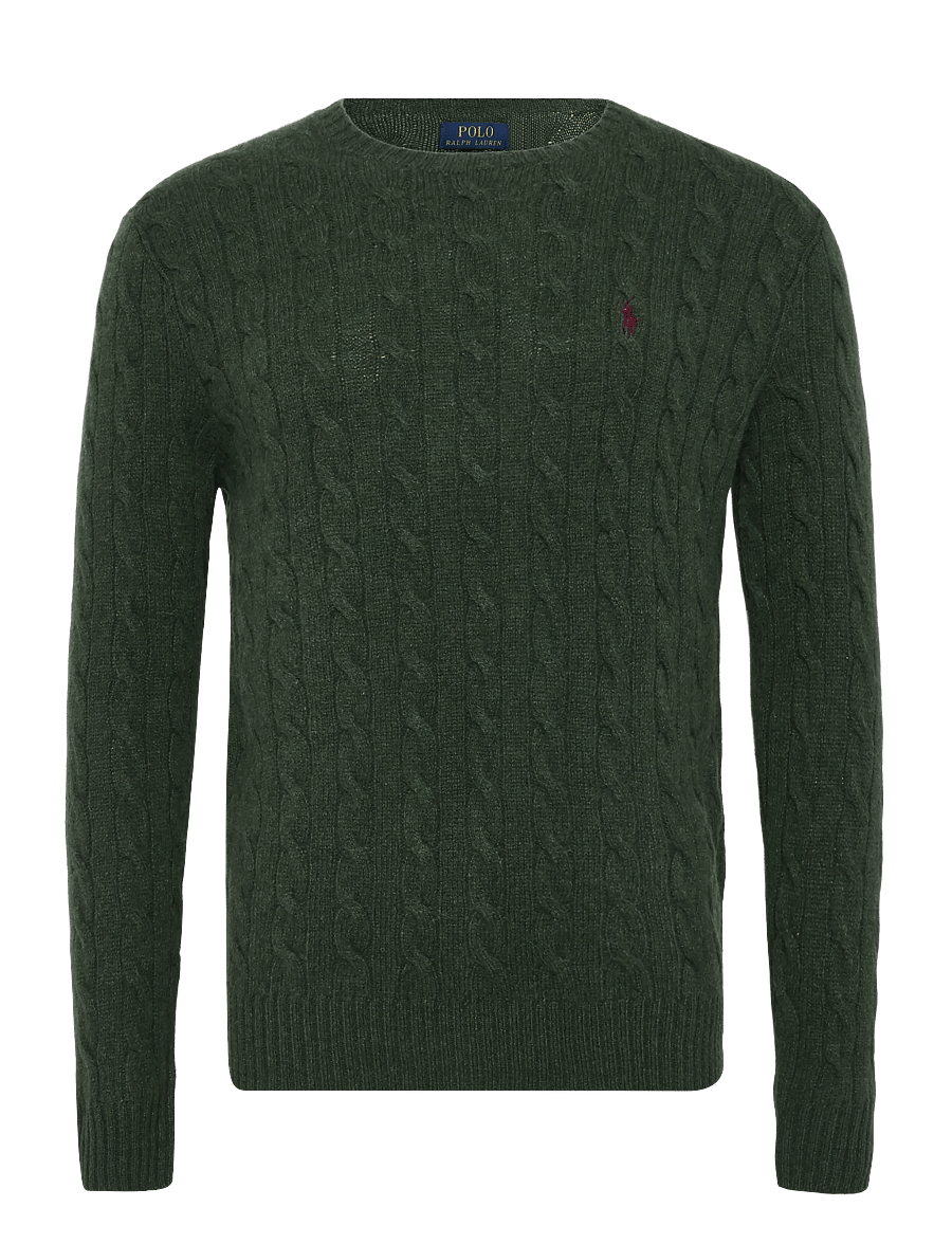 Polo Ralph Lauren - Cable-Knit Wool-Cashmere Sweater - Ümara kaelusega - lodgepole pine he - 2