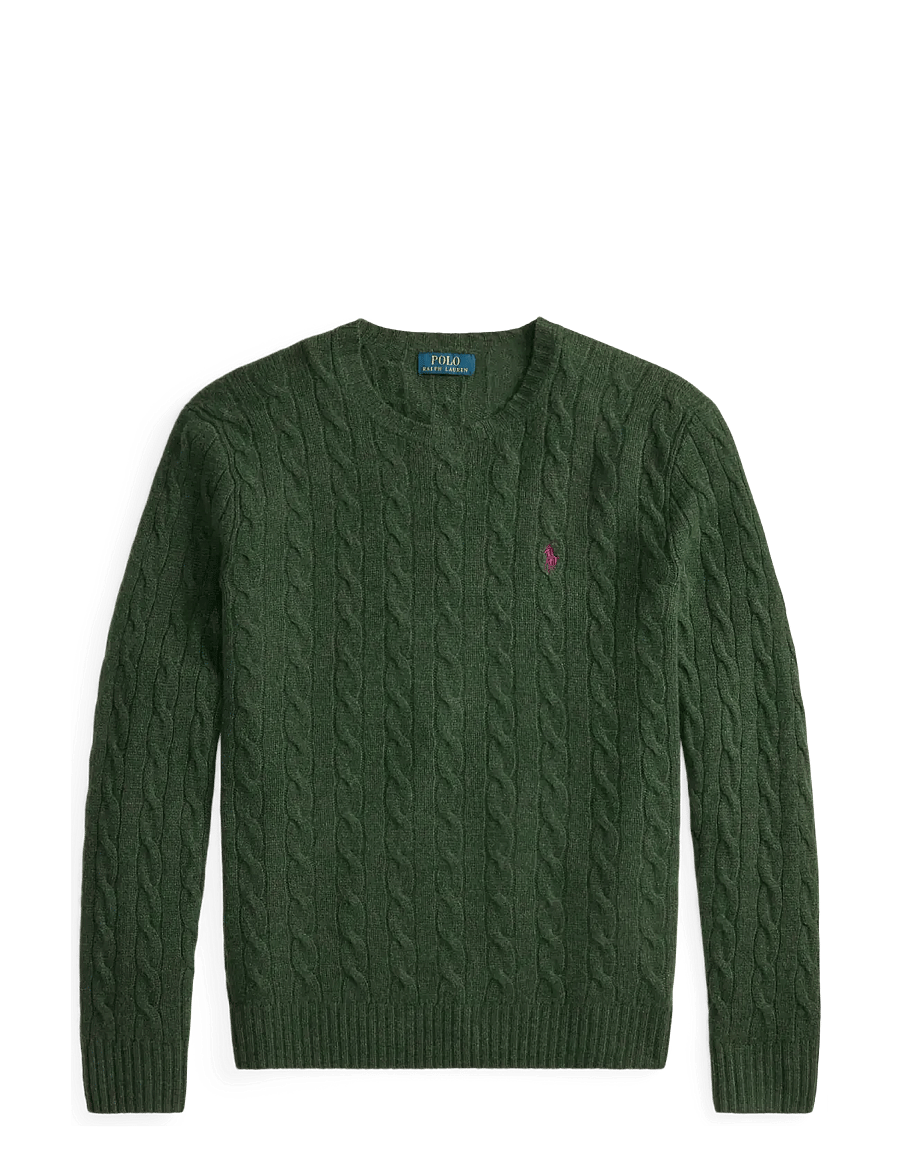 Polo Ralph Lauren - Cable-Knit Wool-Cashmere Sweater - Ümara kaelusega - lodgepole pine he - 1