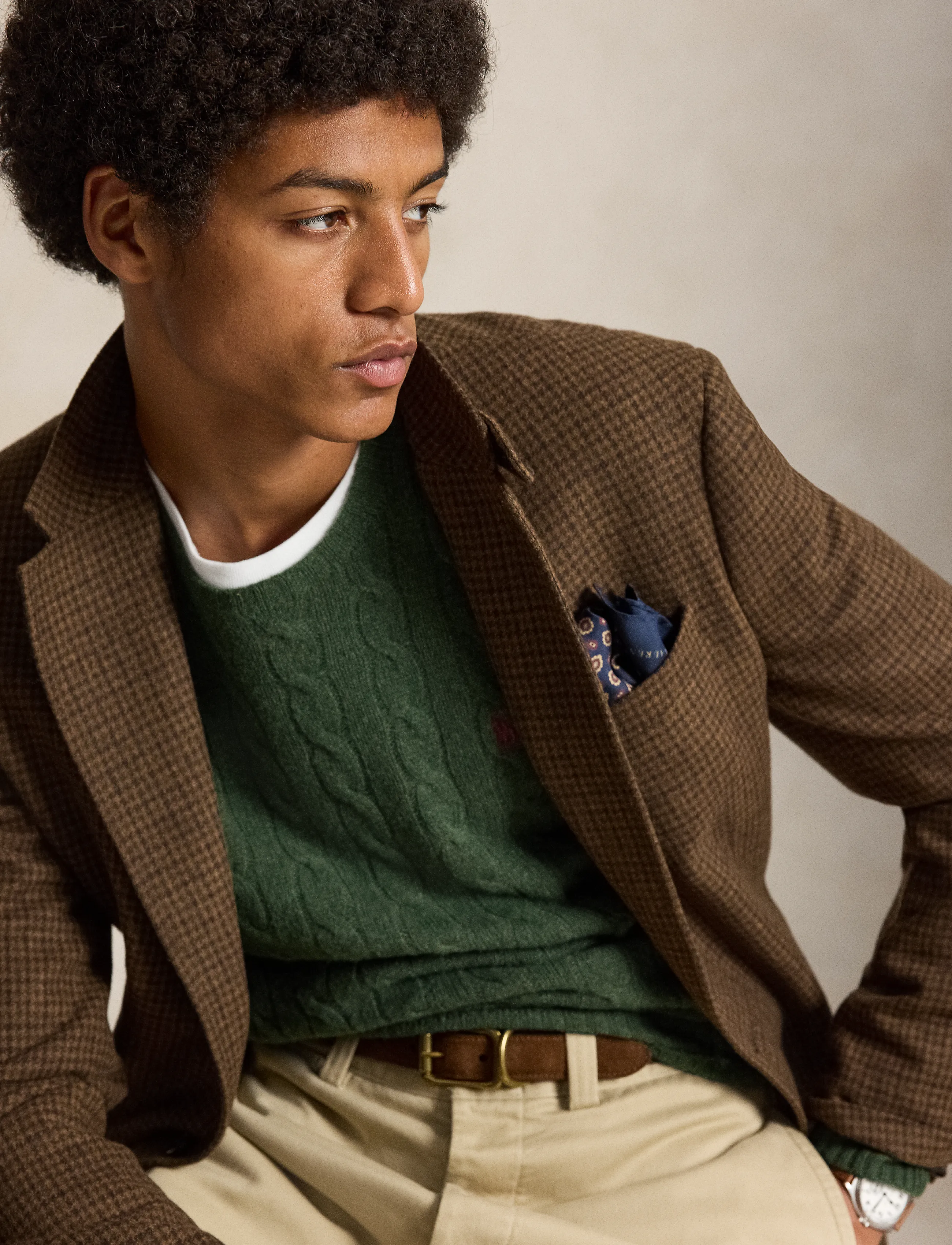 Polo Ralph Lauren - Cable-Knit Wool-Cashmere Sweater - Ümara kaelusega - lodgepole pine he - 3