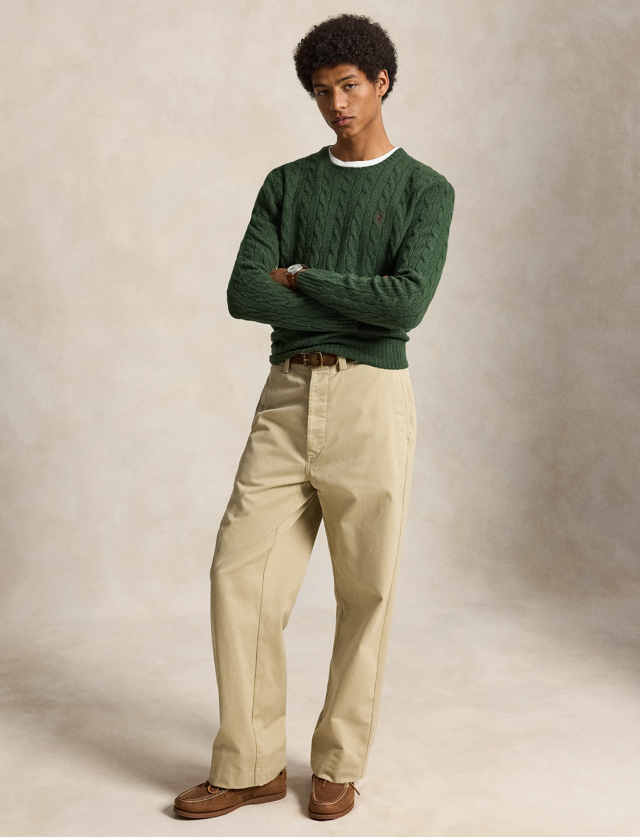 Polo Ralph Lauren - Cable-Knit Wool-Cashmere Sweater - Ümara kaelusega - lodgepole pine he - 4