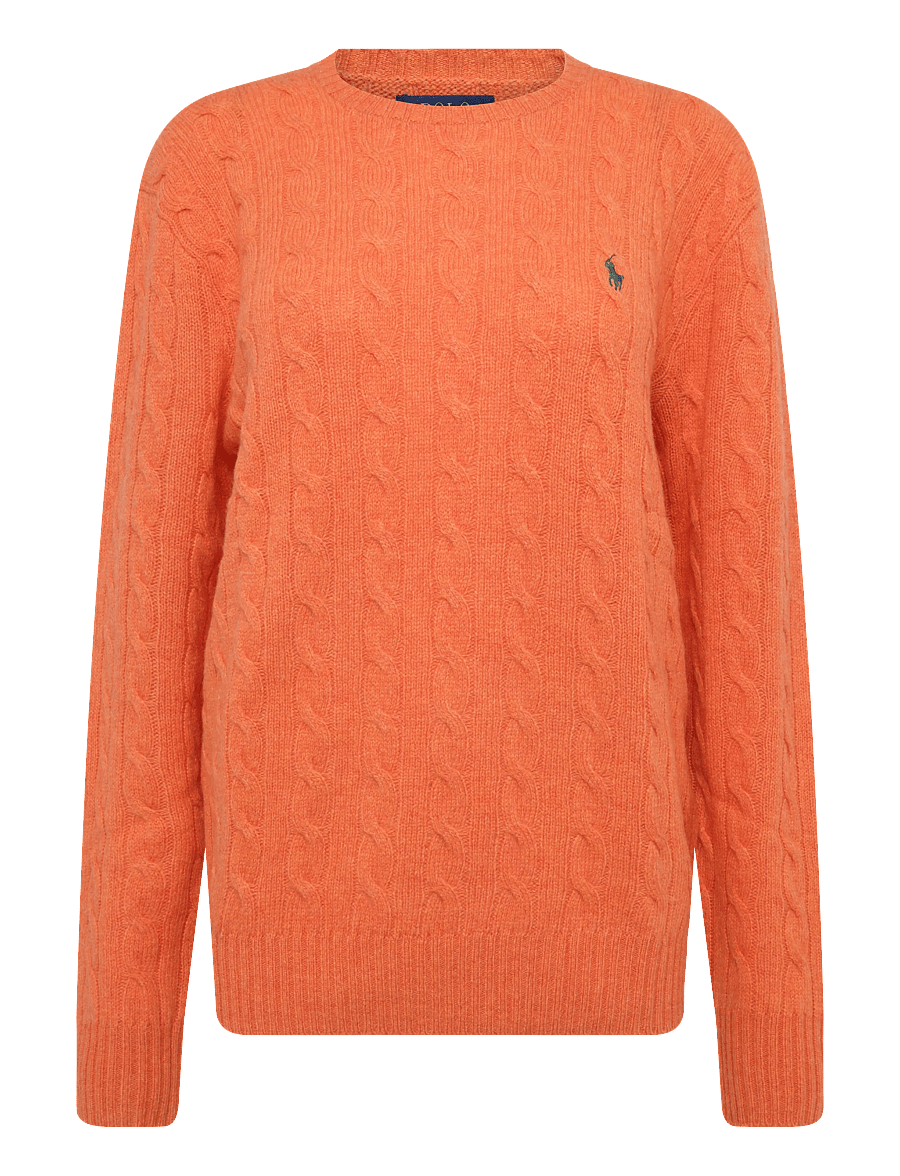 Polo Ralph Lauren - Cable-Knit Wool-Cashmere Sweater - rundhals - orange jasper hea - 1