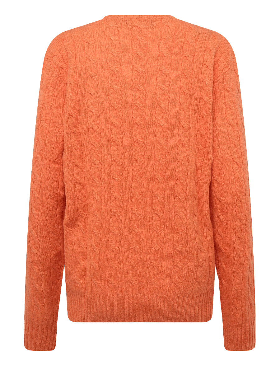 Polo Ralph Lauren - Cable-Knit Wool-Cashmere Sweater - rundhals - orange jasper hea - 2