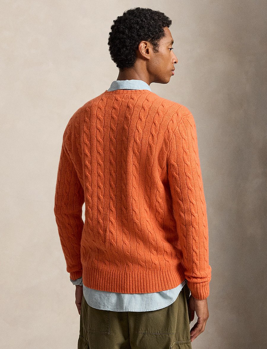 Polo Ralph Lauren - Cable-Knit Wool-Cashmere Sweater - rundhals - orange jasper hea - 3