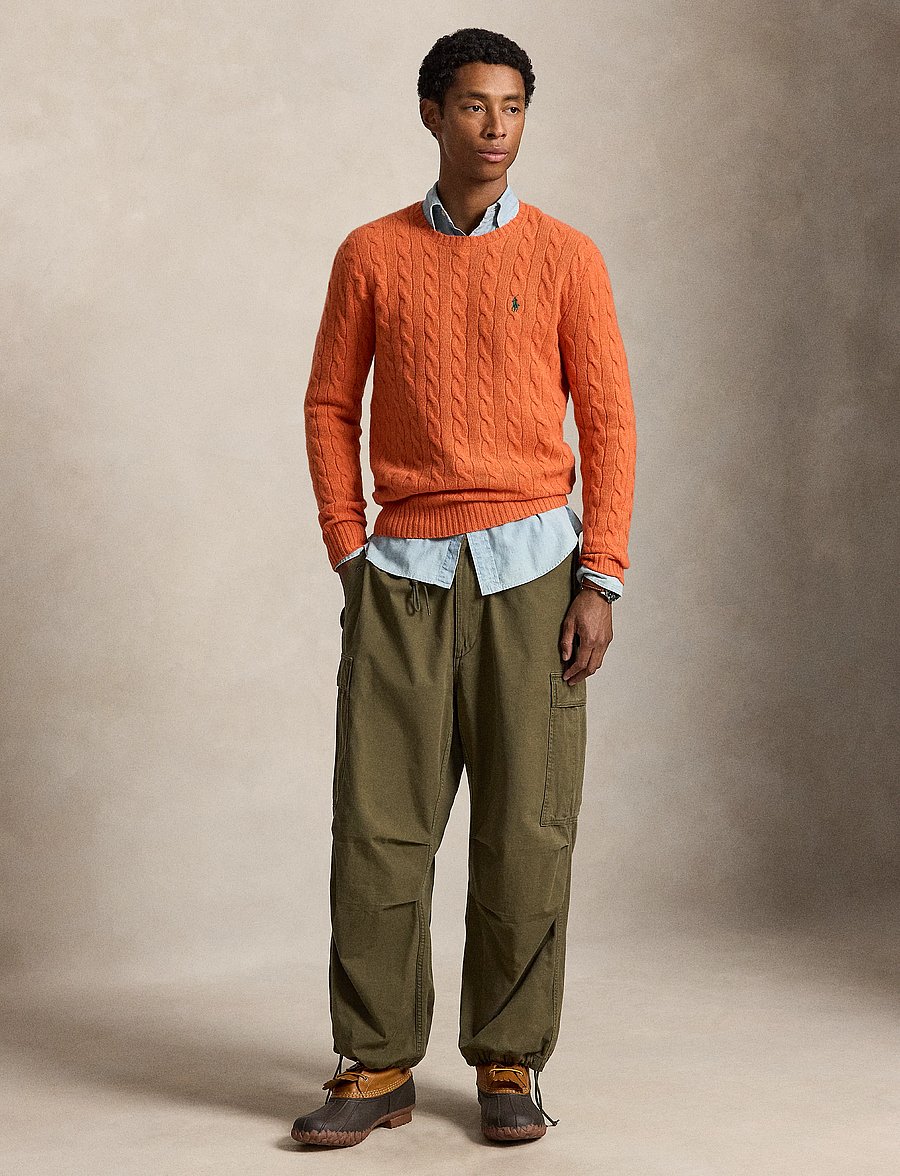 Polo Ralph Lauren - Cable-Knit Wool-Cashmere Sweater - rundhals - orange jasper hea - 4