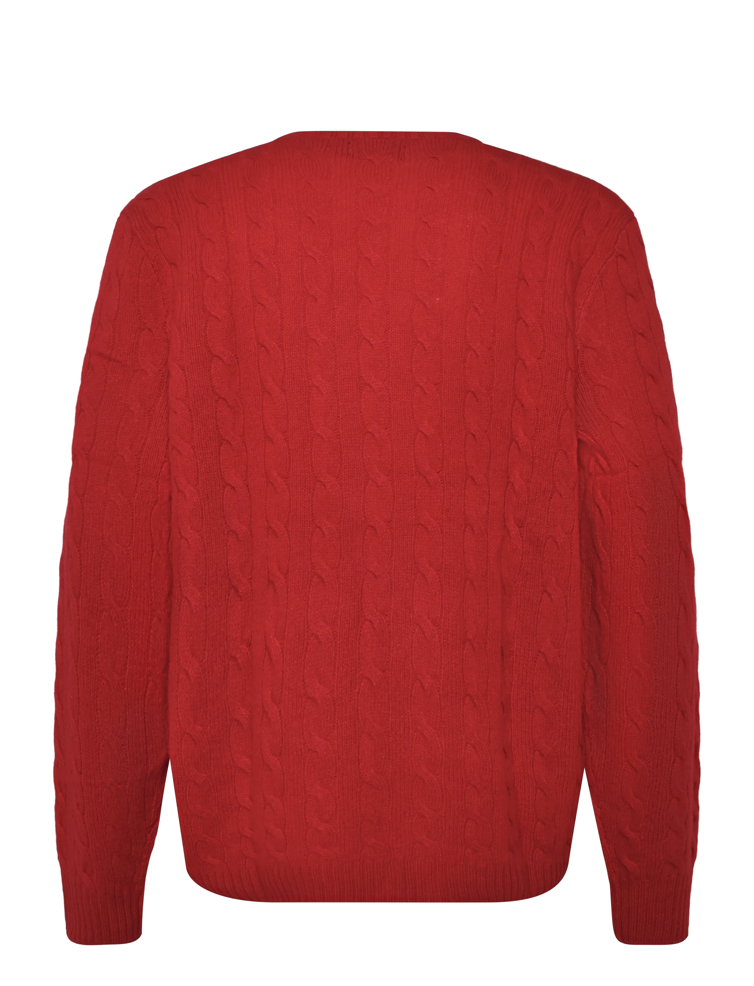 Polo Ralph Lauren - Cable-Knit Wool-Cashmere Sweater - round necks - park ave red - 2