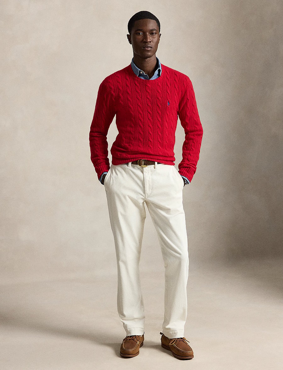 Polo Ralph Lauren - Cable-Knit Wool-Cashmere Sweater - rundhals - park ave red - 0