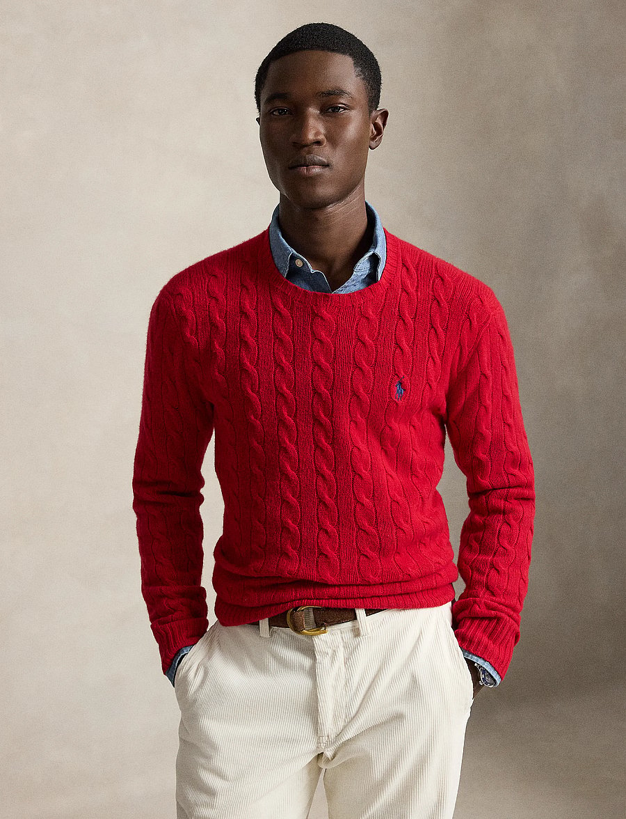 Polo Ralph Lauren - Cable-Knit Wool-Cashmere Sweater - rundhals - park ave red - 3