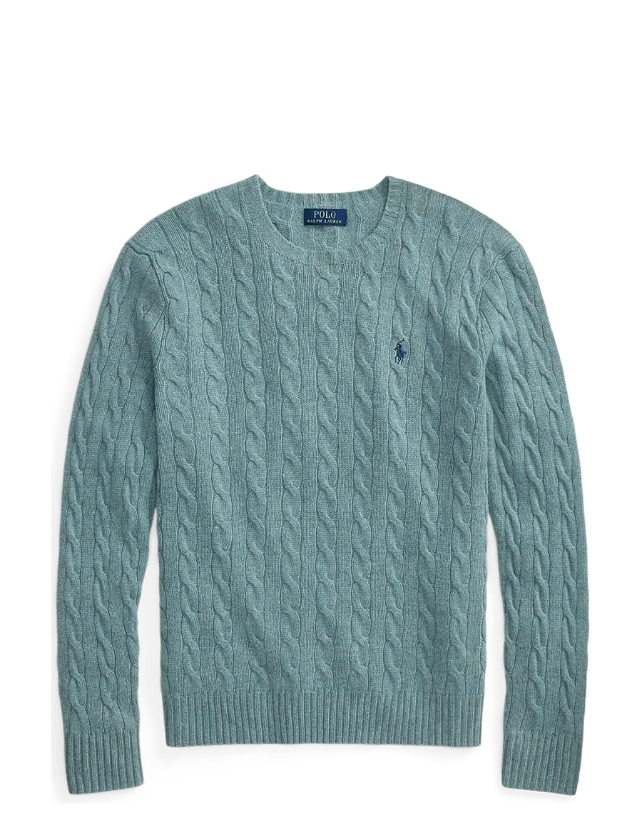 Polo Ralph Lauren - Cable-Knit Wool-Cashmere Sweater - rundhalsad - turquoise jay hea - 1