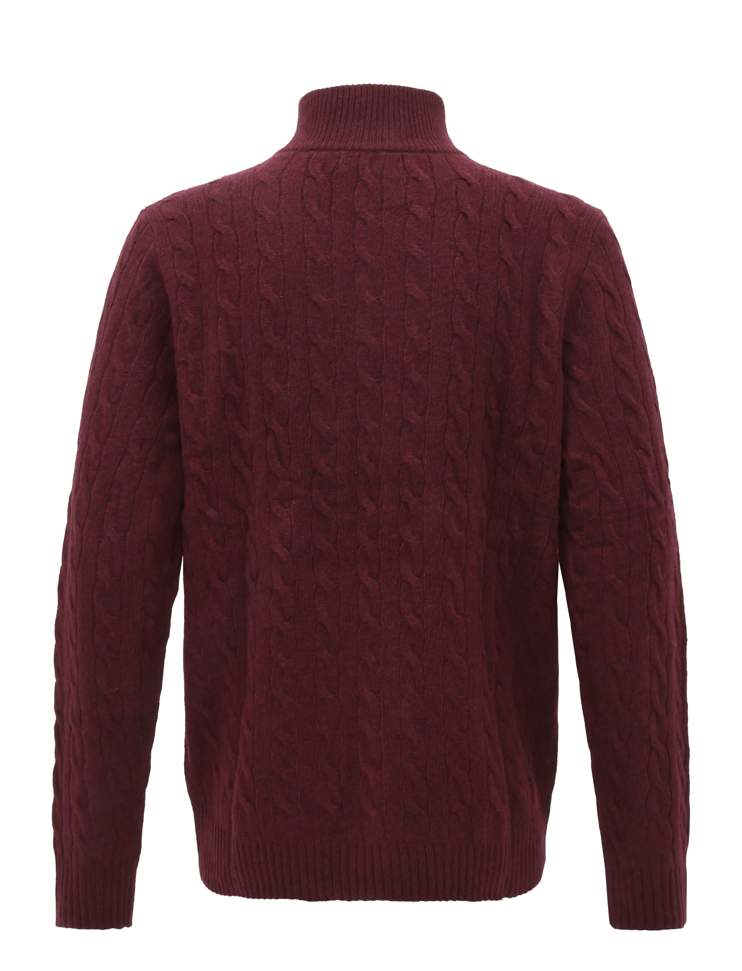 Polo Ralph Lauren - Cable-Knit Quarter-Zip Sweater - half zip jumpers - aged wine heather - 1